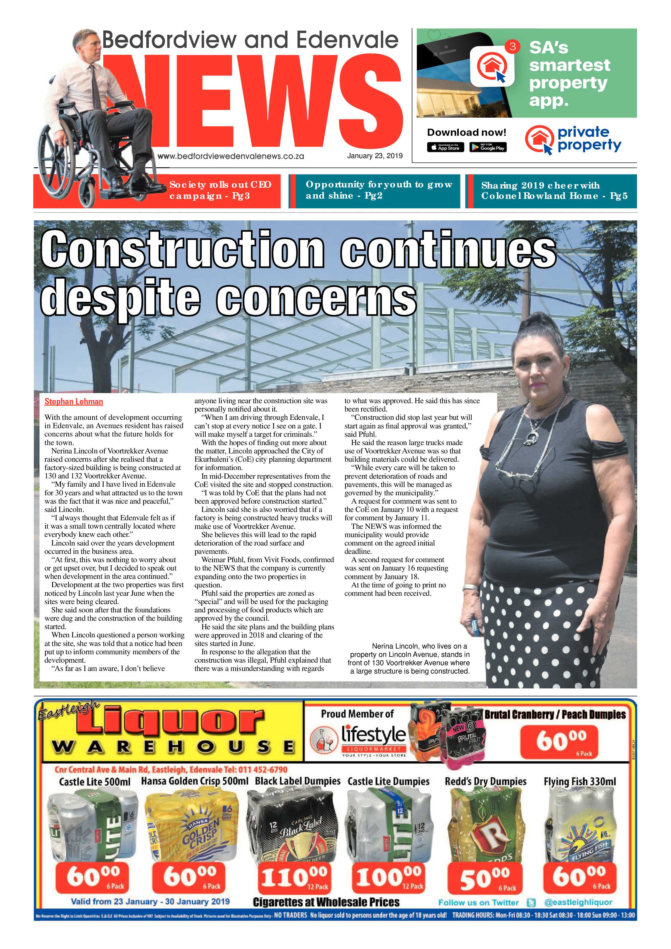 Bedfordview and Edenvale News 23 January 2019 page 1