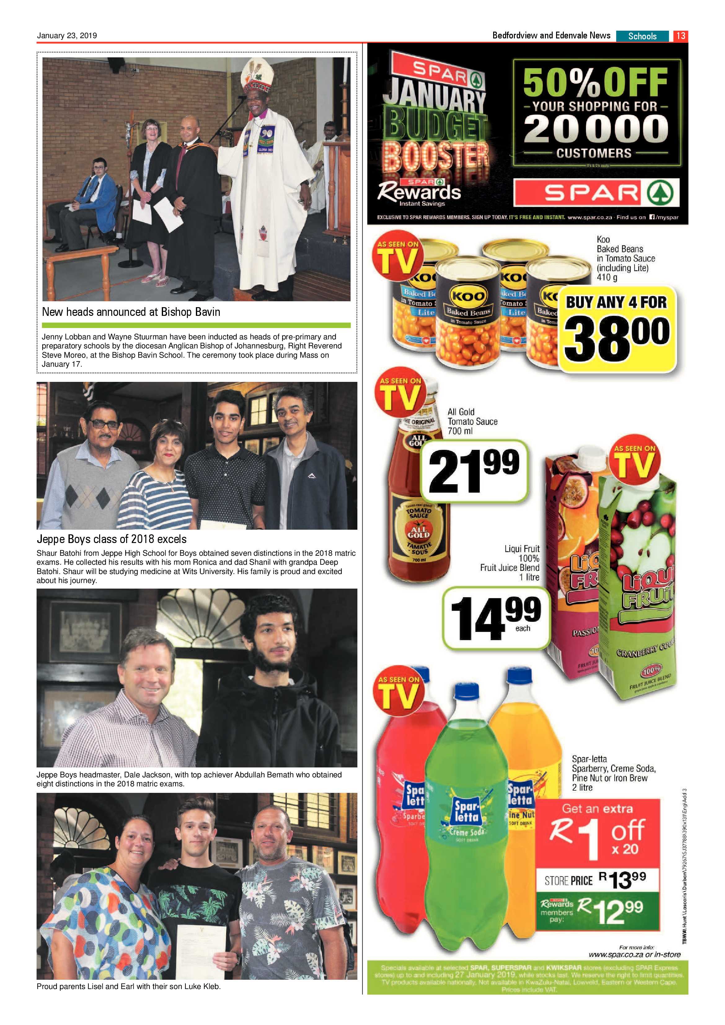 Bedfordview and Edenvale News 23 January 2019 page 13