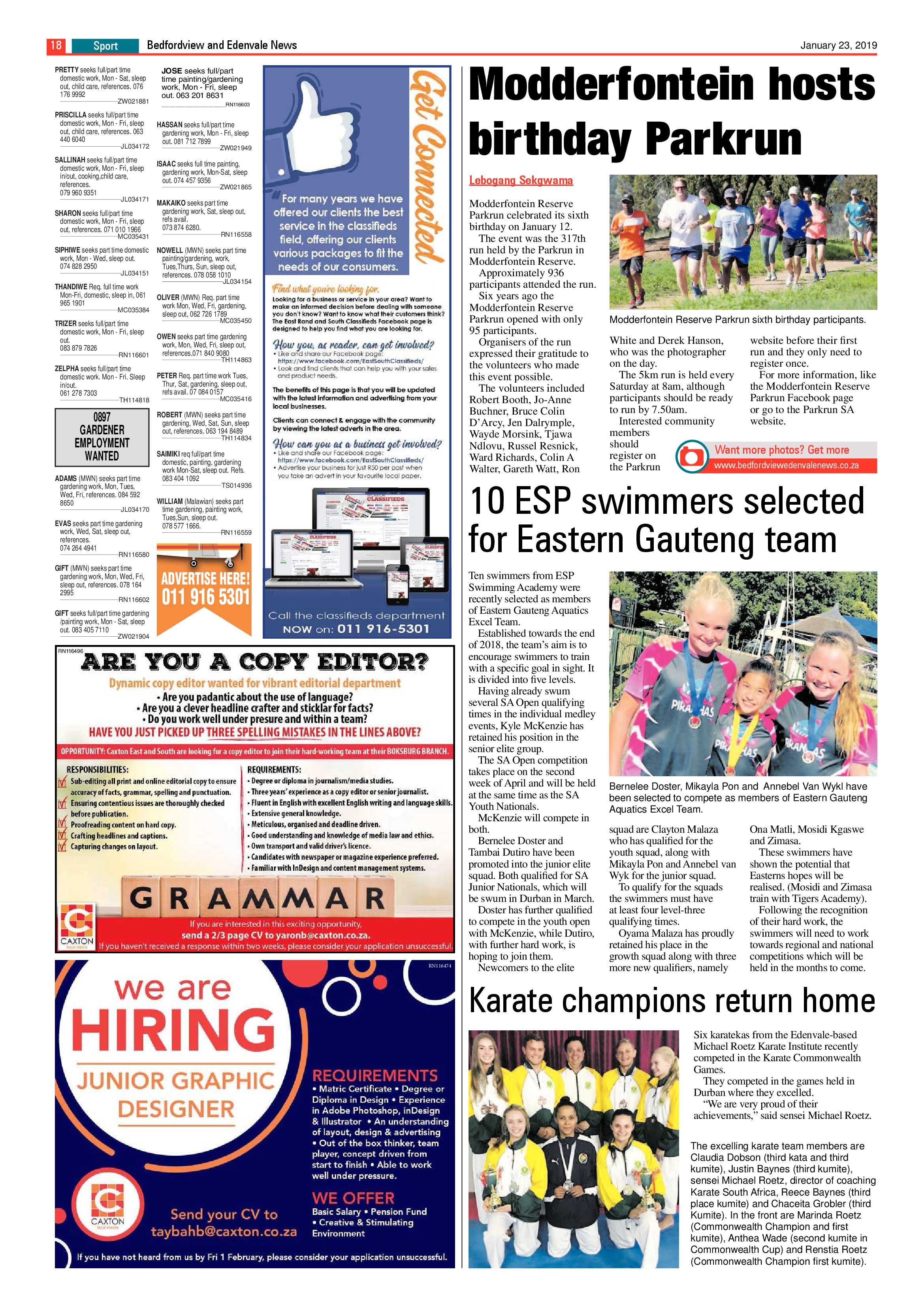 Bedfordview and Edenvale News 23 January 2019 page 18