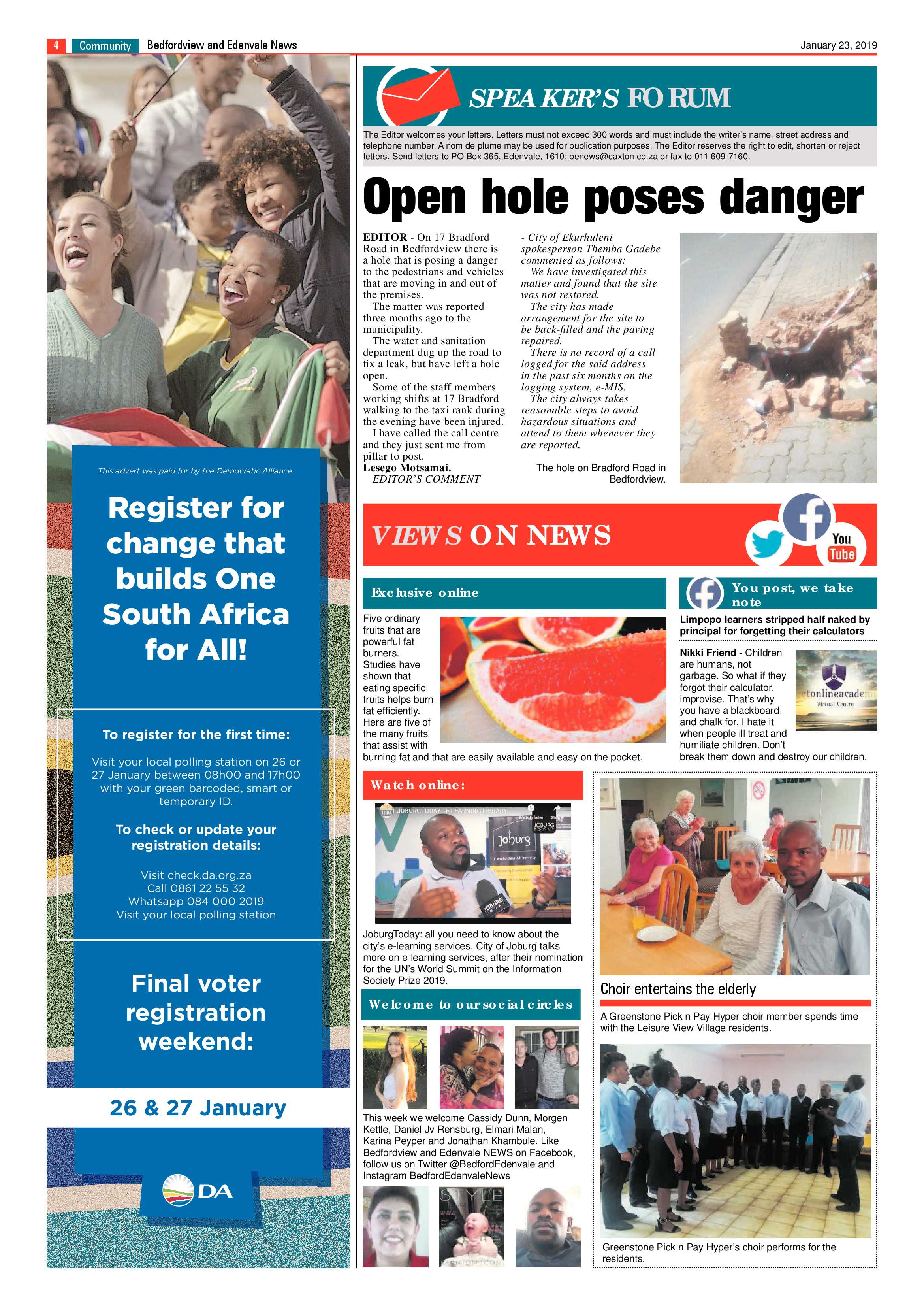 Bedfordview and Edenvale News 23 January 2019 page 4