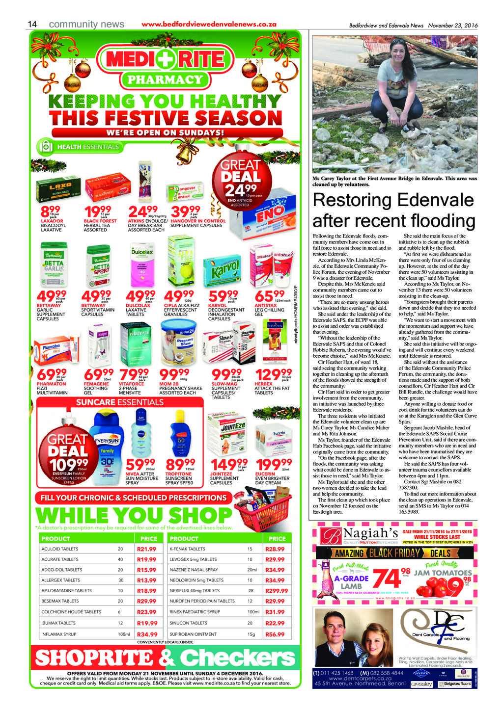 Bedfordview and Edenvale News 23 November 2016 page 14