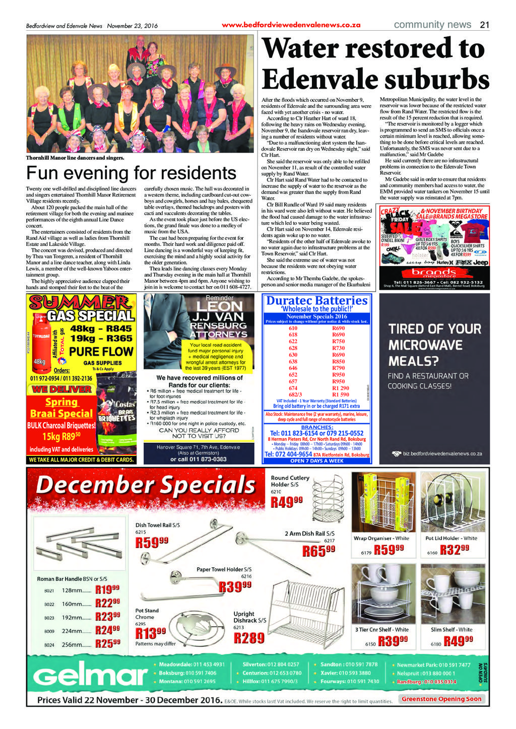 Bedfordview and Edenvale News 23 November 2016 page 21