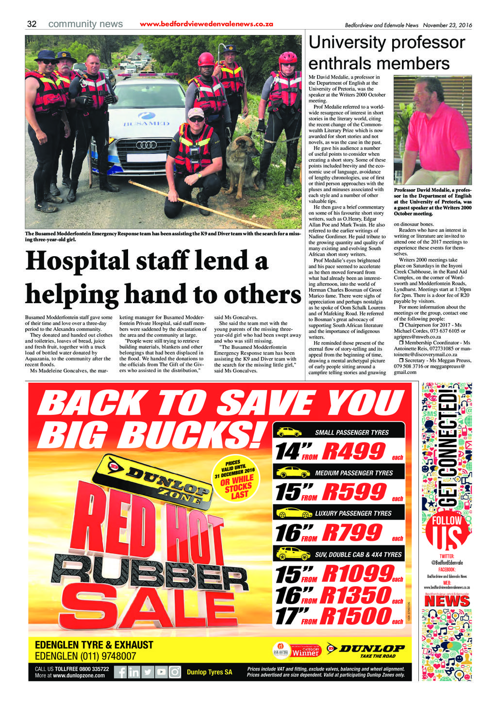 Bedfordview and Edenvale News 23 November 2016 page 32
