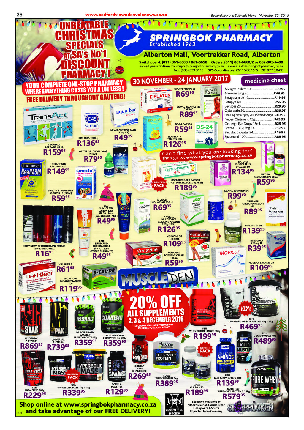 Bedfordview and Edenvale News 23 November 2016 page 36