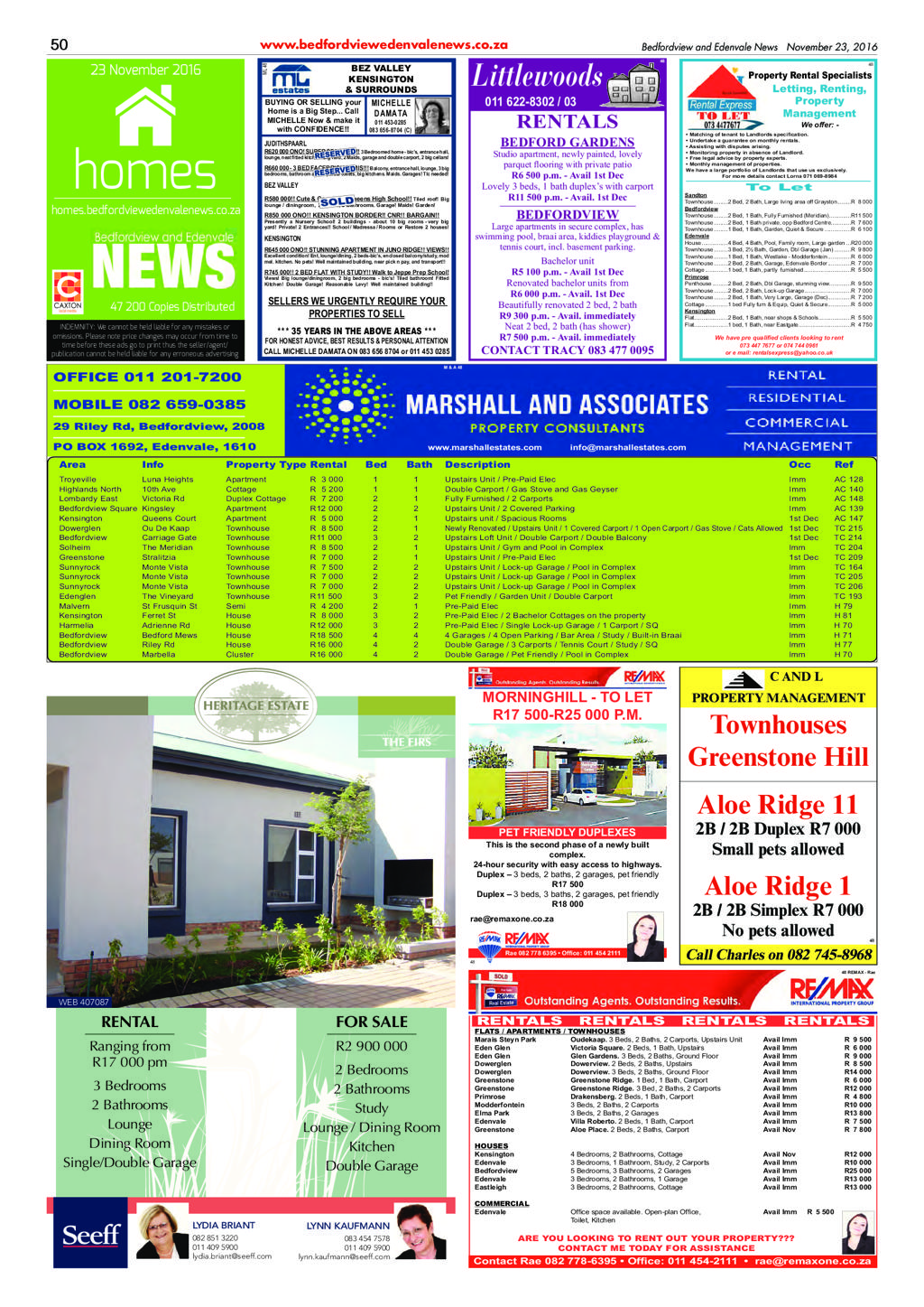 Bedfordview and Edenvale News 23 November 2016 page 50