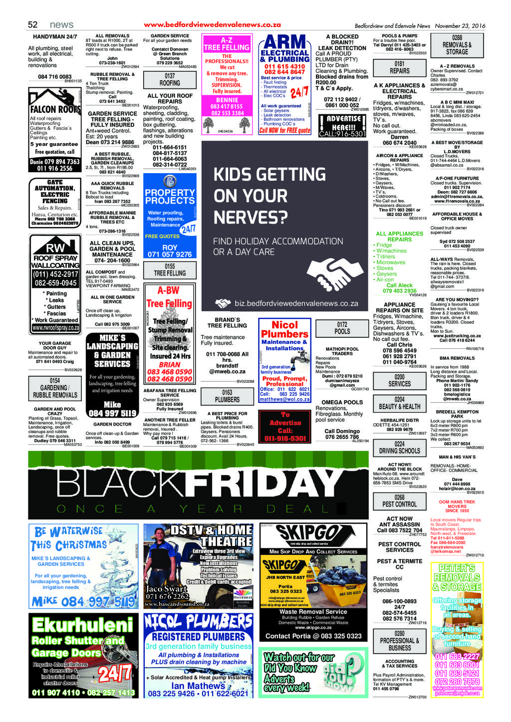 Bedfordview and Edenvale News 23 November 2016 page 52