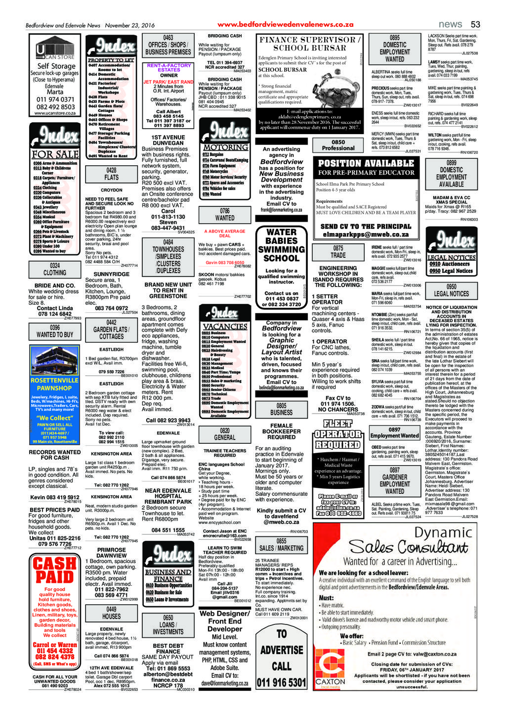 Bedfordview and Edenvale News 23 November 2016 page 53