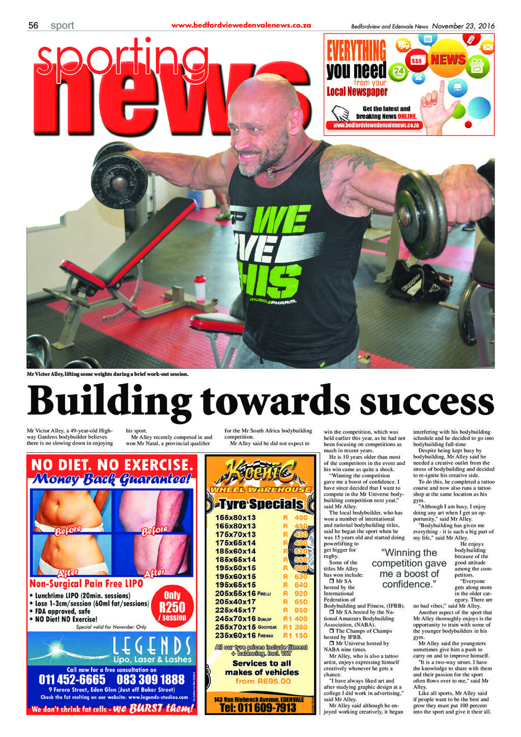 Bedfordview and Edenvale News 23 November 2016 page 56