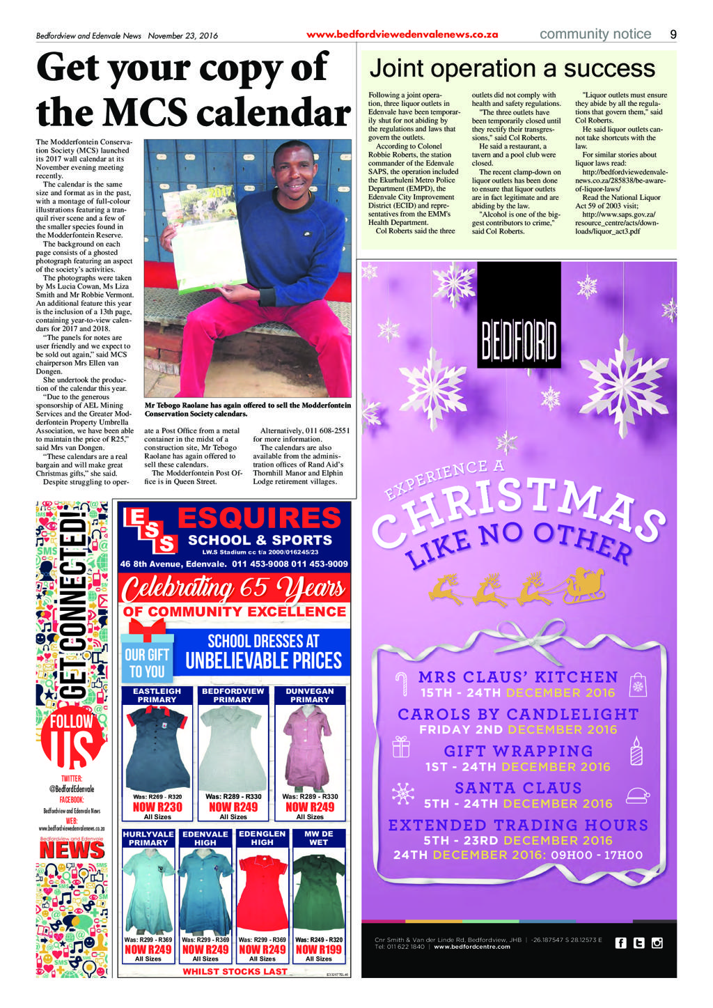 Bedfordview and Edenvale News 23 November 2016 page 9