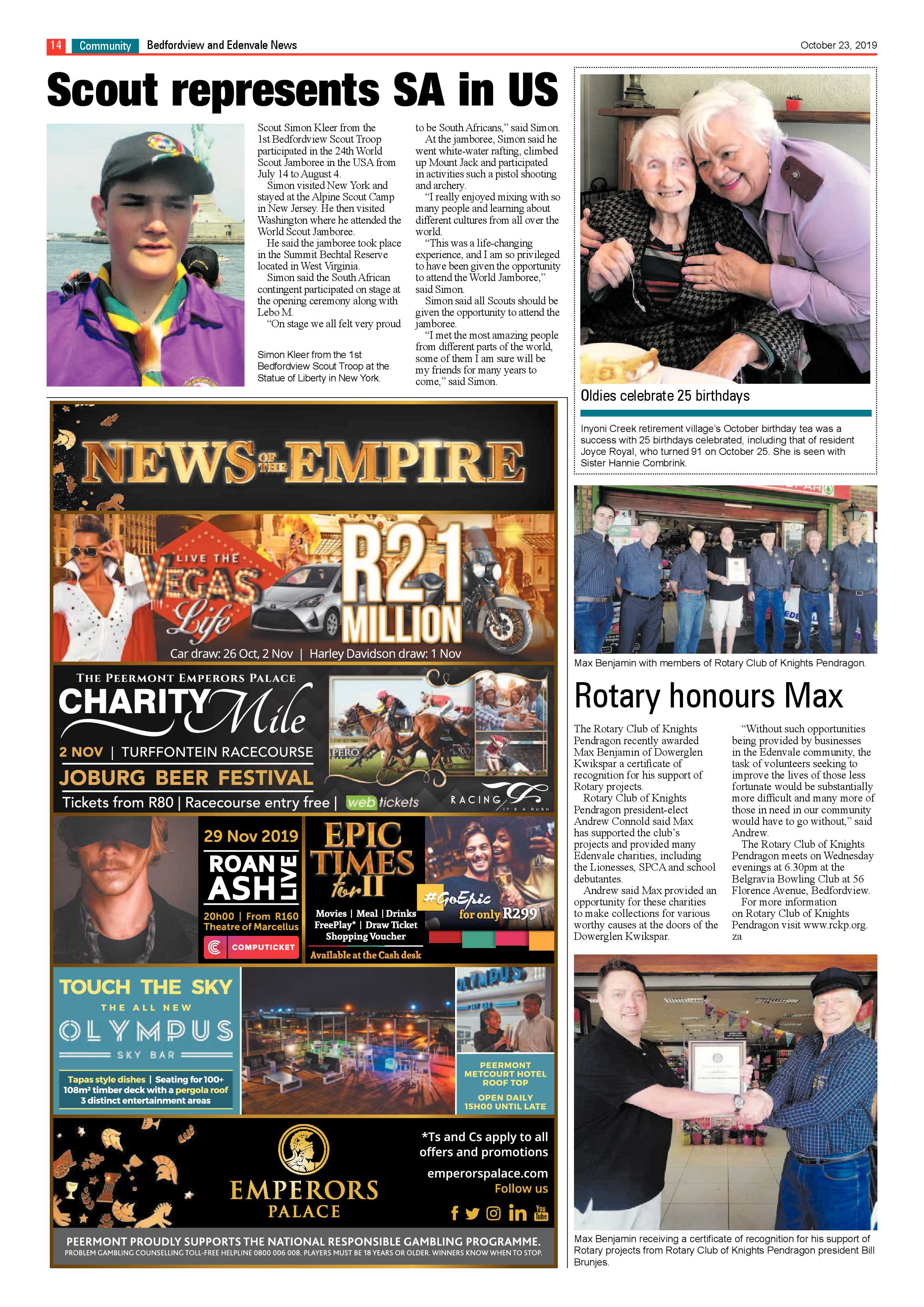 Bedfordview and Edenvale News 23 October 2019 page 14