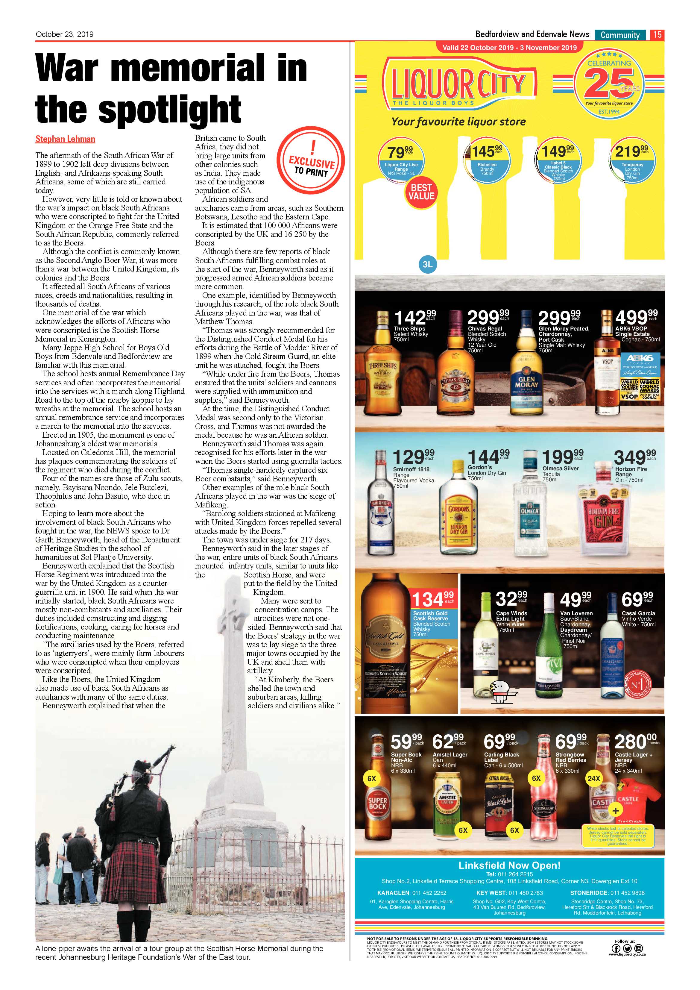 Bedfordview and Edenvale News 23 October 2019 page 15