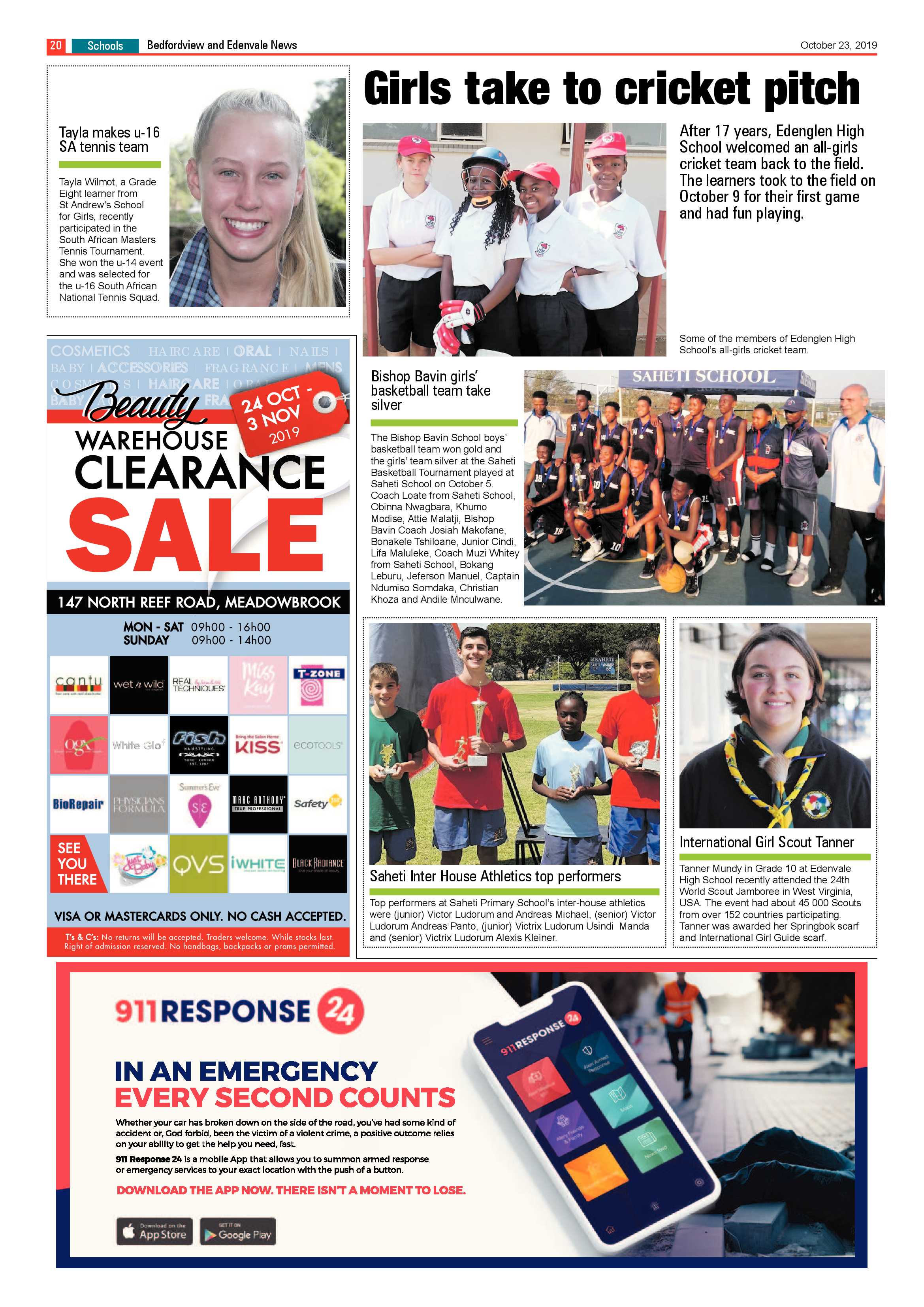 Bedfordview and Edenvale News 23 October 2019 page 20