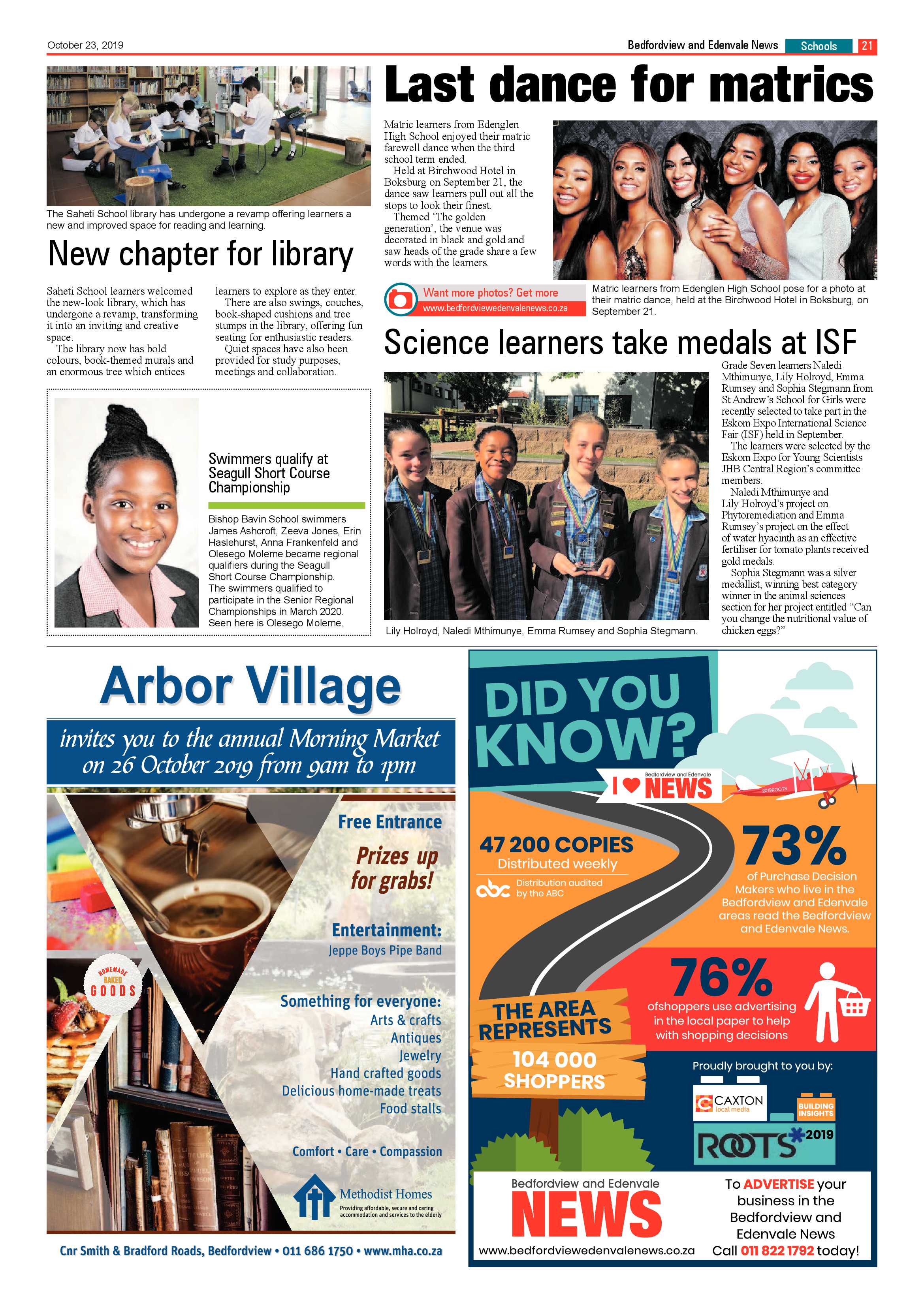 Bedfordview and Edenvale News 23 October 2019 page 21