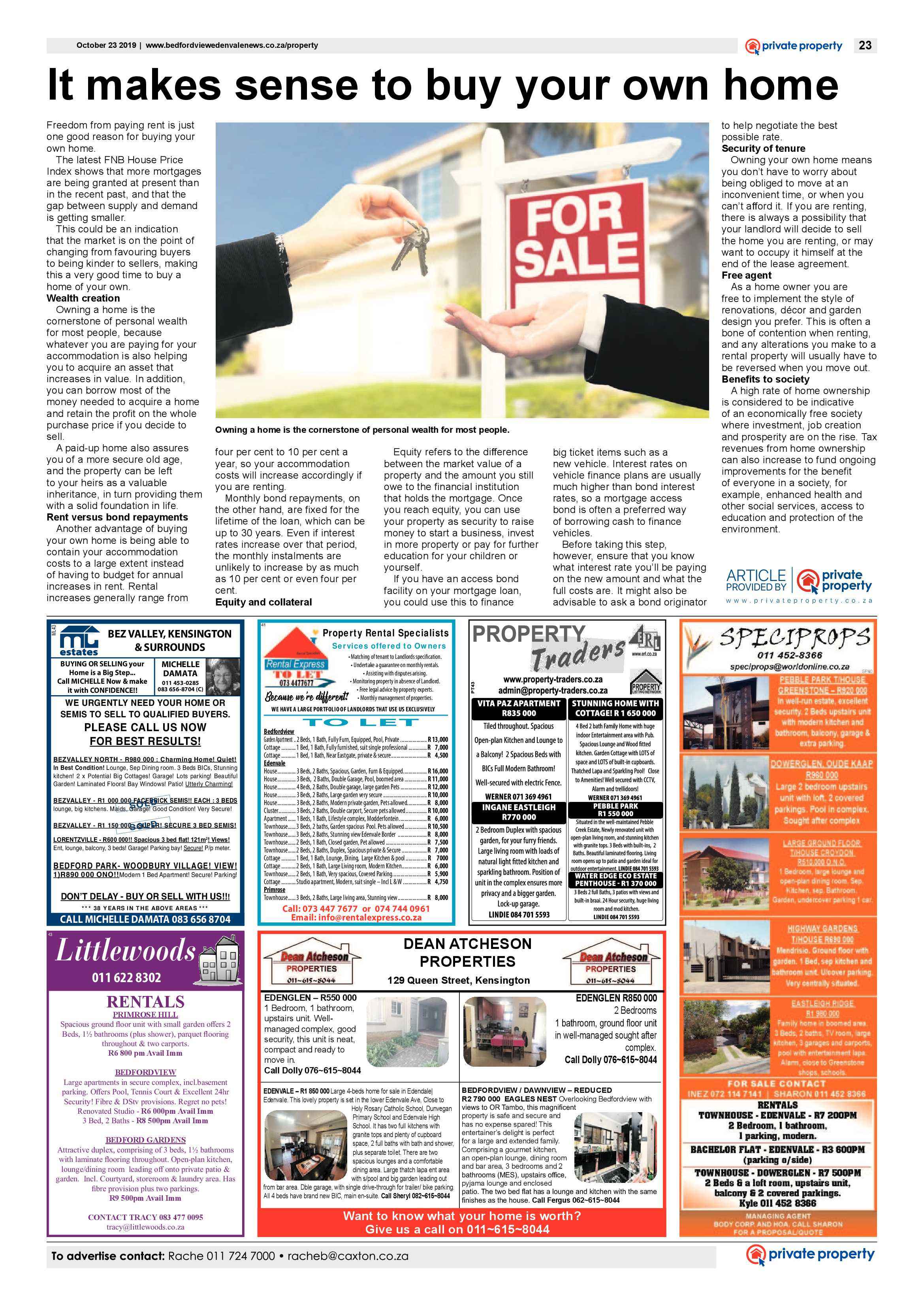 Bedfordview and Edenvale News 23 October 2019 page 23