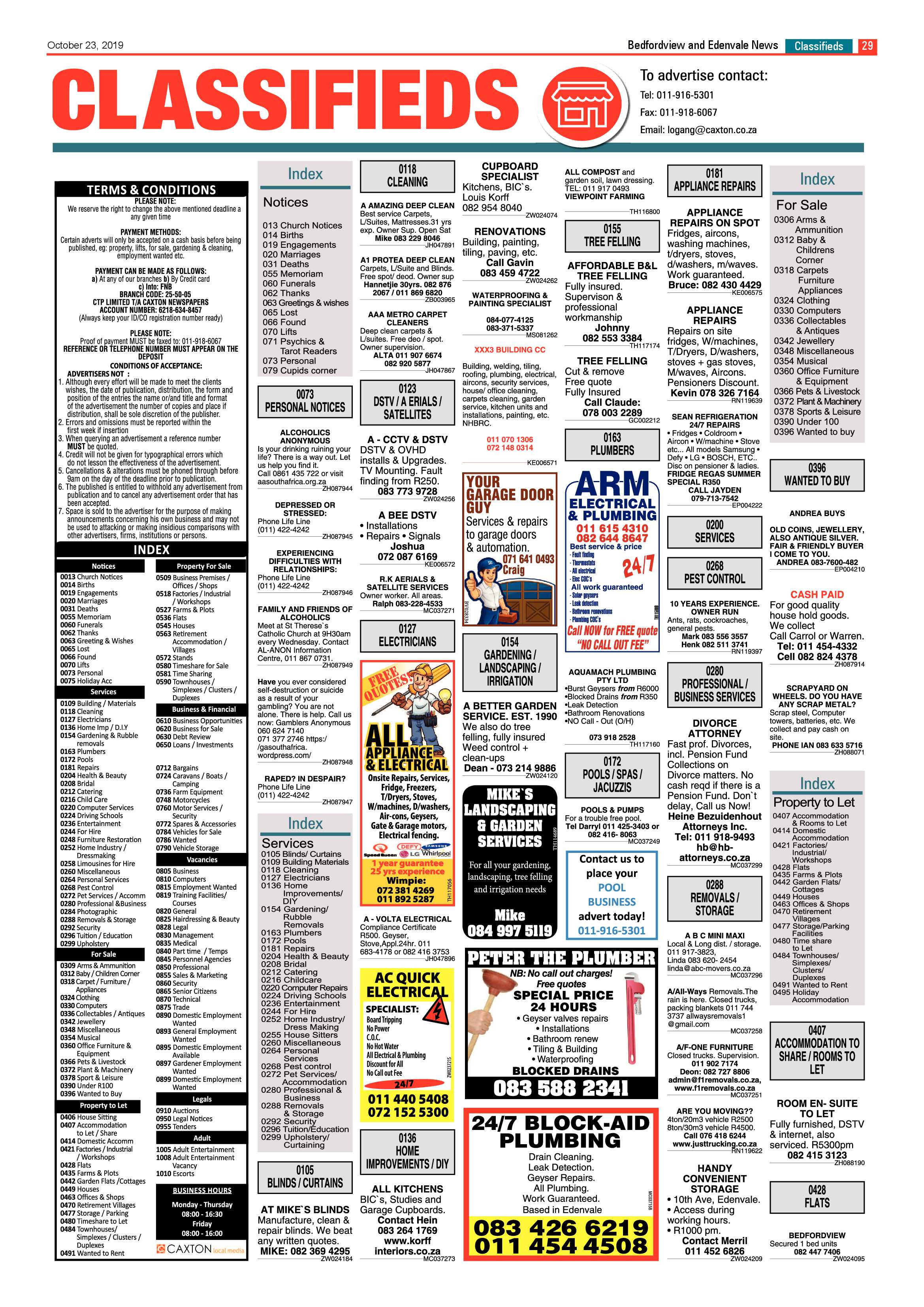 Bedfordview and Edenvale News 23 October 2019 page 29