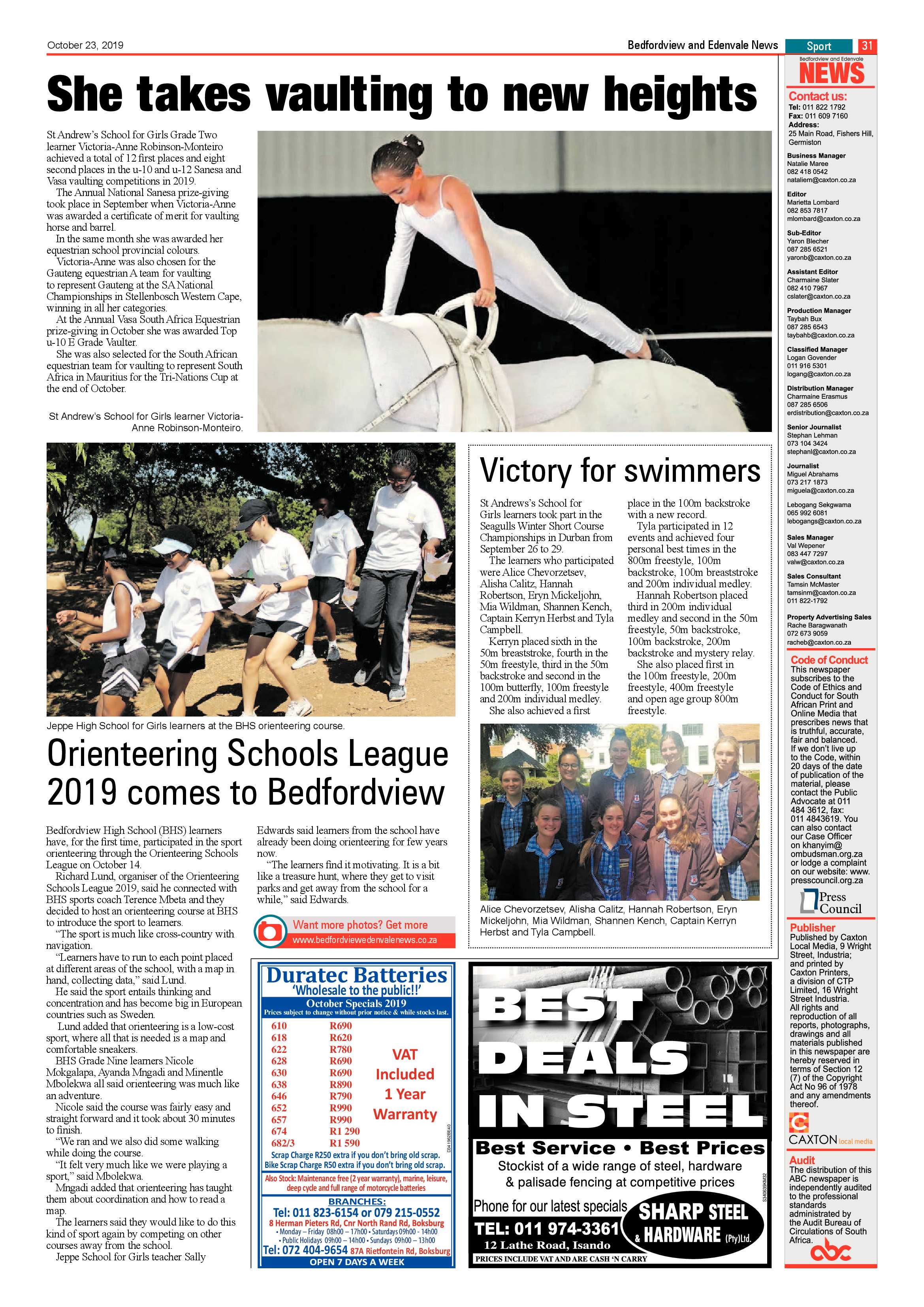 Bedfordview and Edenvale News 23 October 2019 page 31
