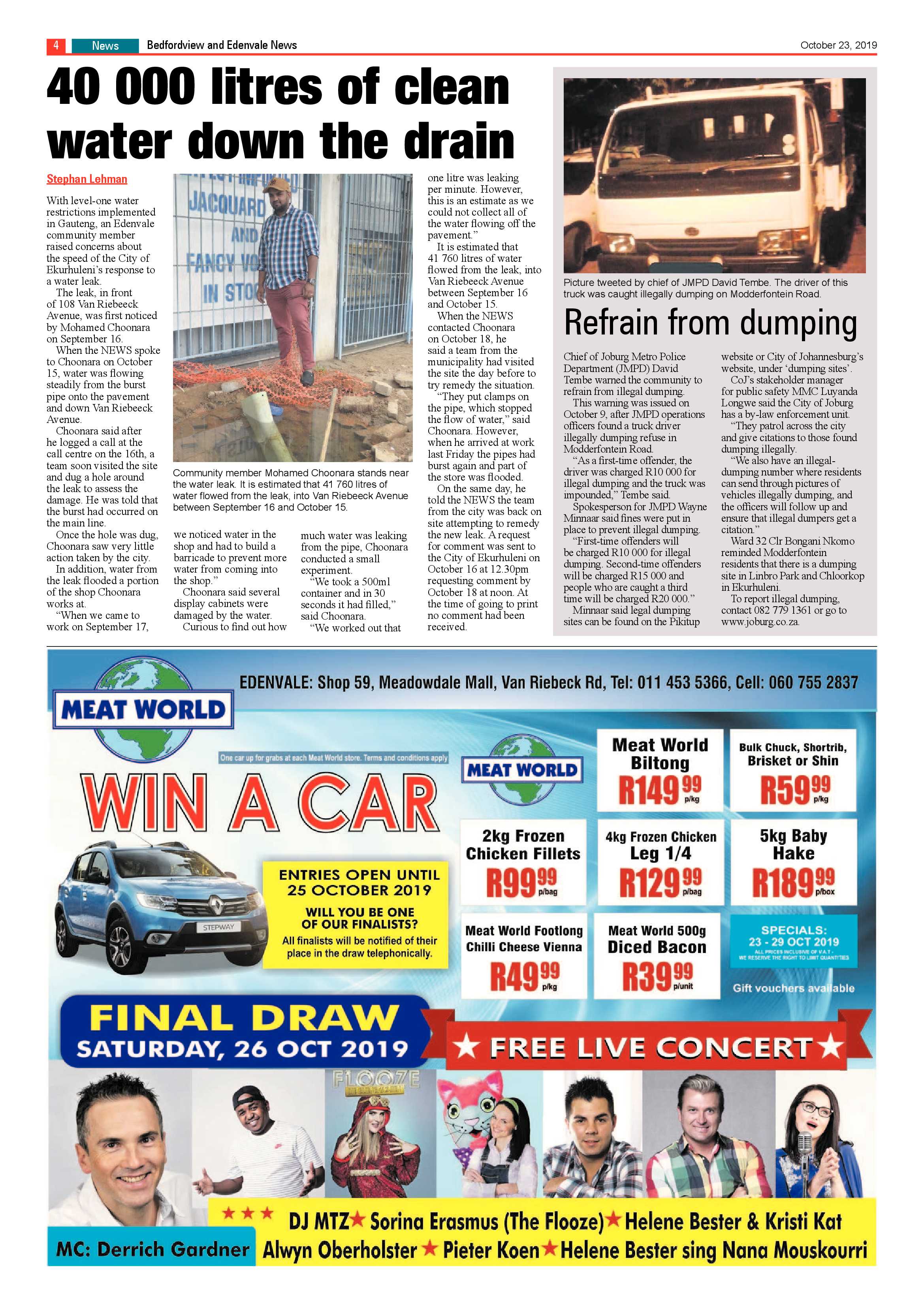 Bedfordview and Edenvale News 23 October 2019 page 4