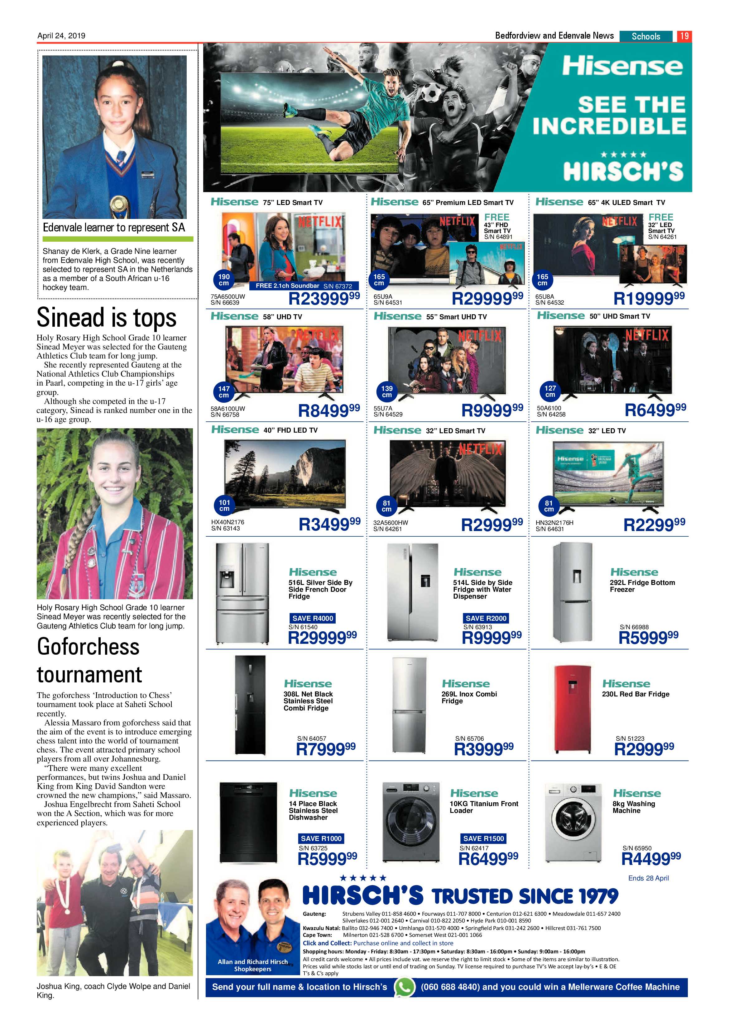 Bedfordview and Edenvale News 24 April 2019 page 19