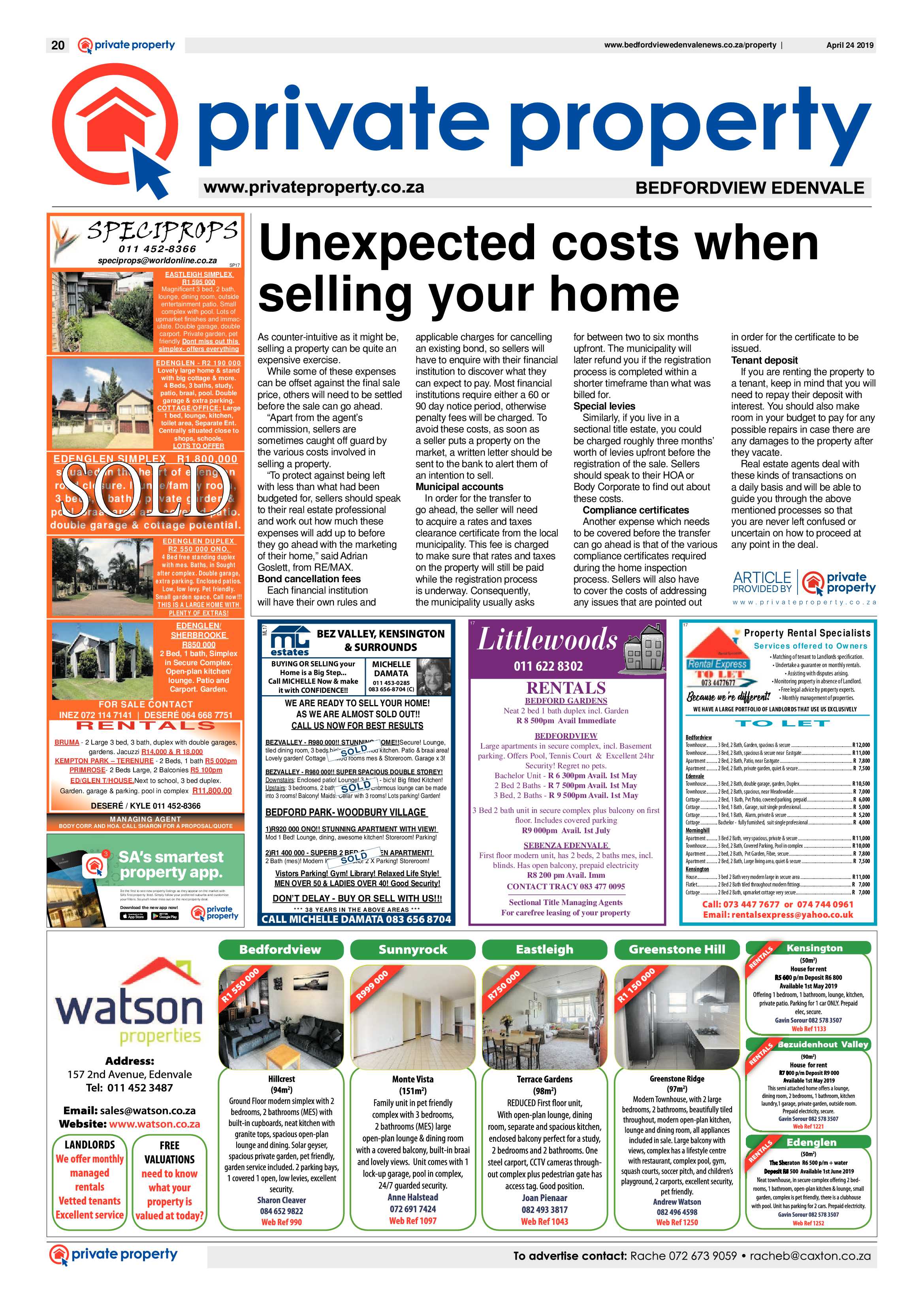 Bedfordview and Edenvale News 24 April 2019 page 20