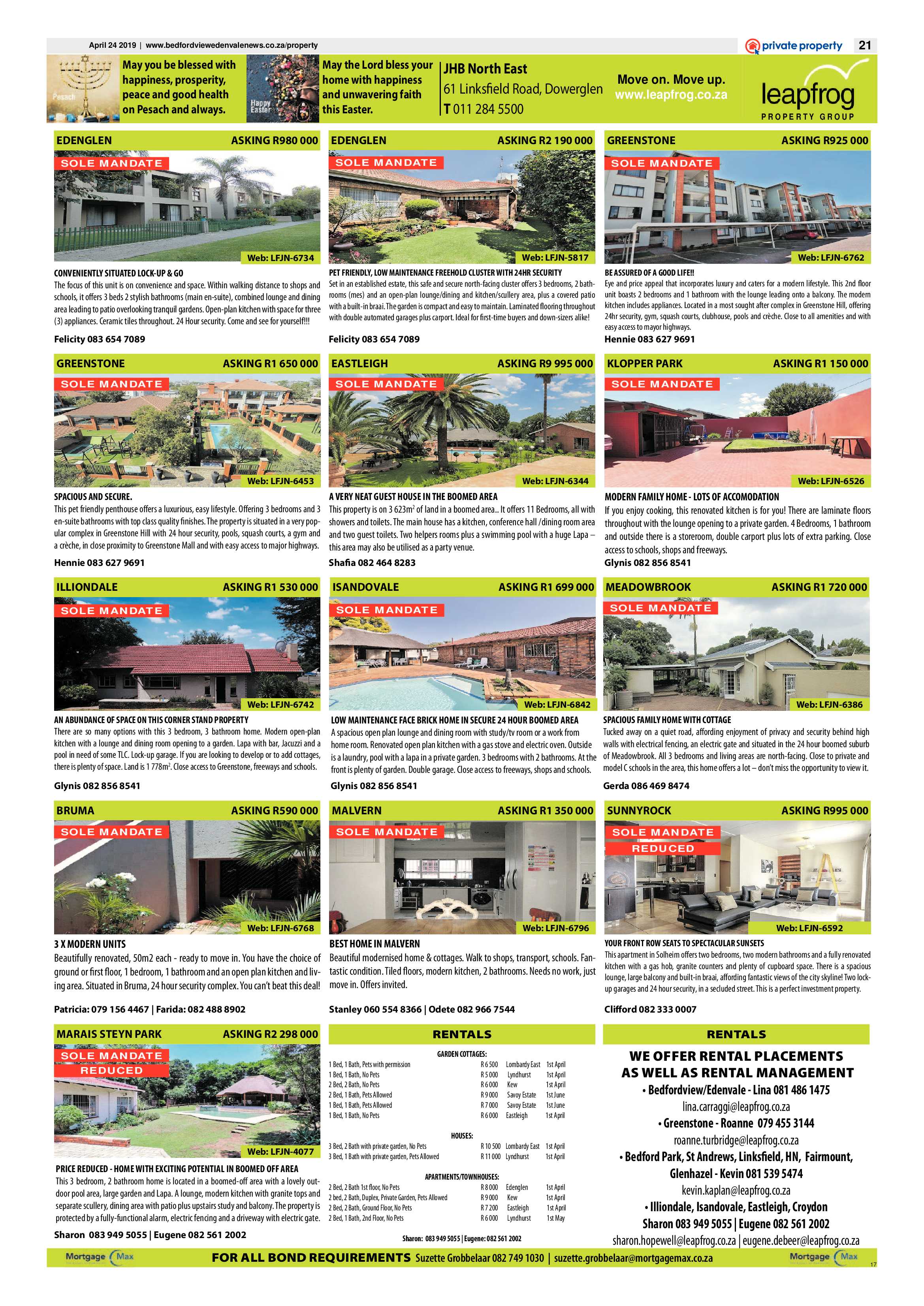 Bedfordview and Edenvale News 24 April 2019 page 21