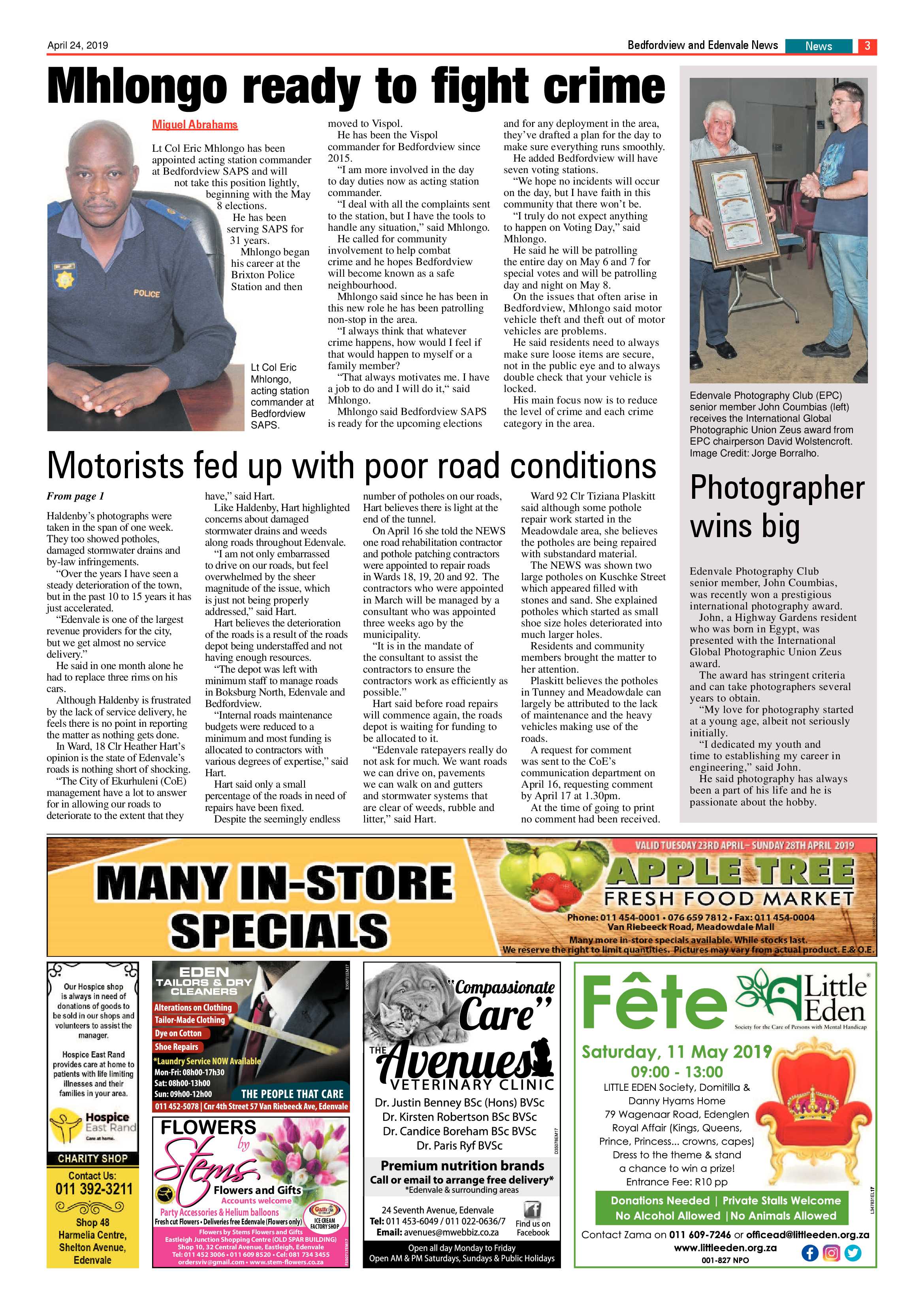 Bedfordview and Edenvale News 24 April 2019 page 3