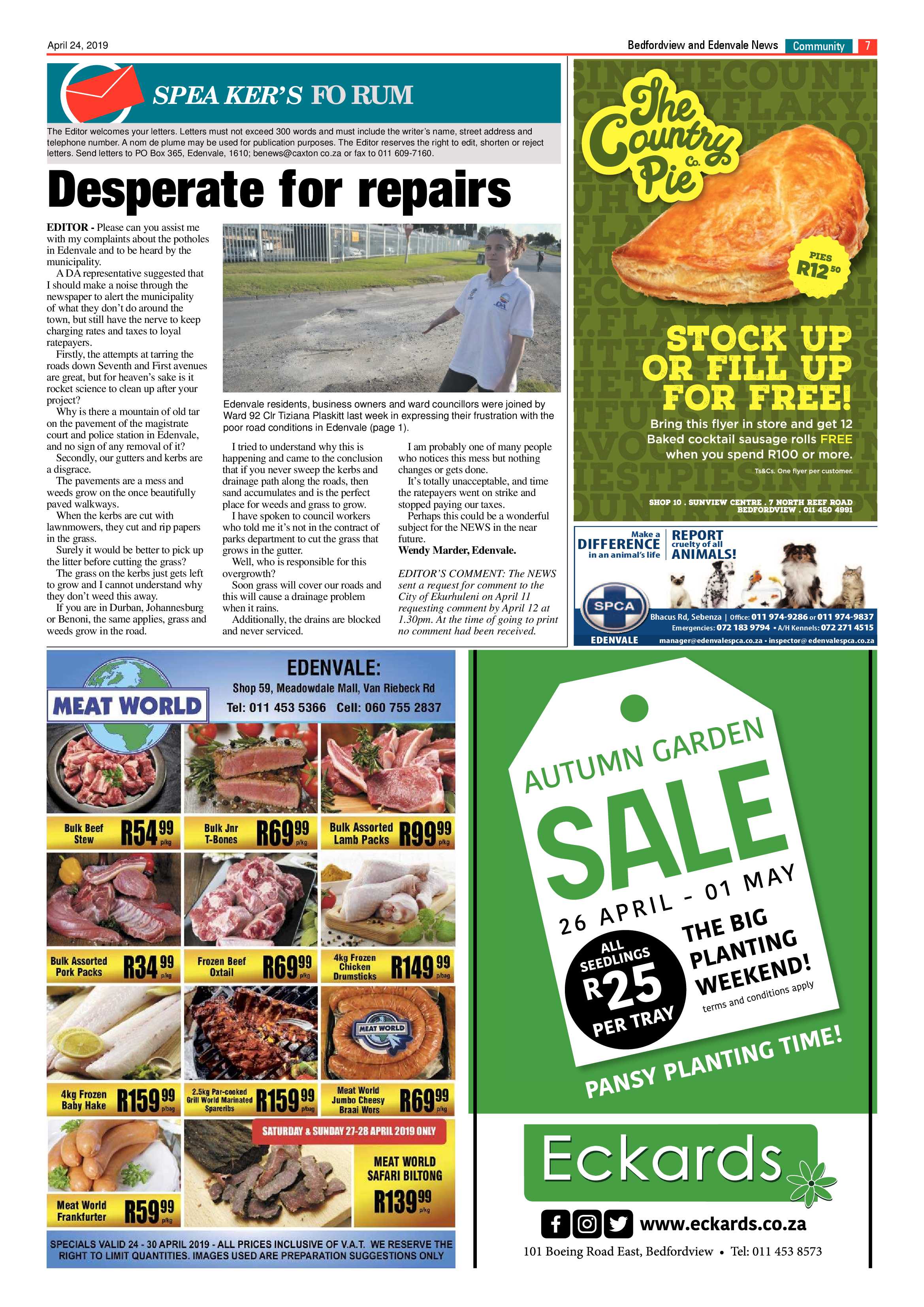 Bedfordview and Edenvale News 24 April 2019 page 7