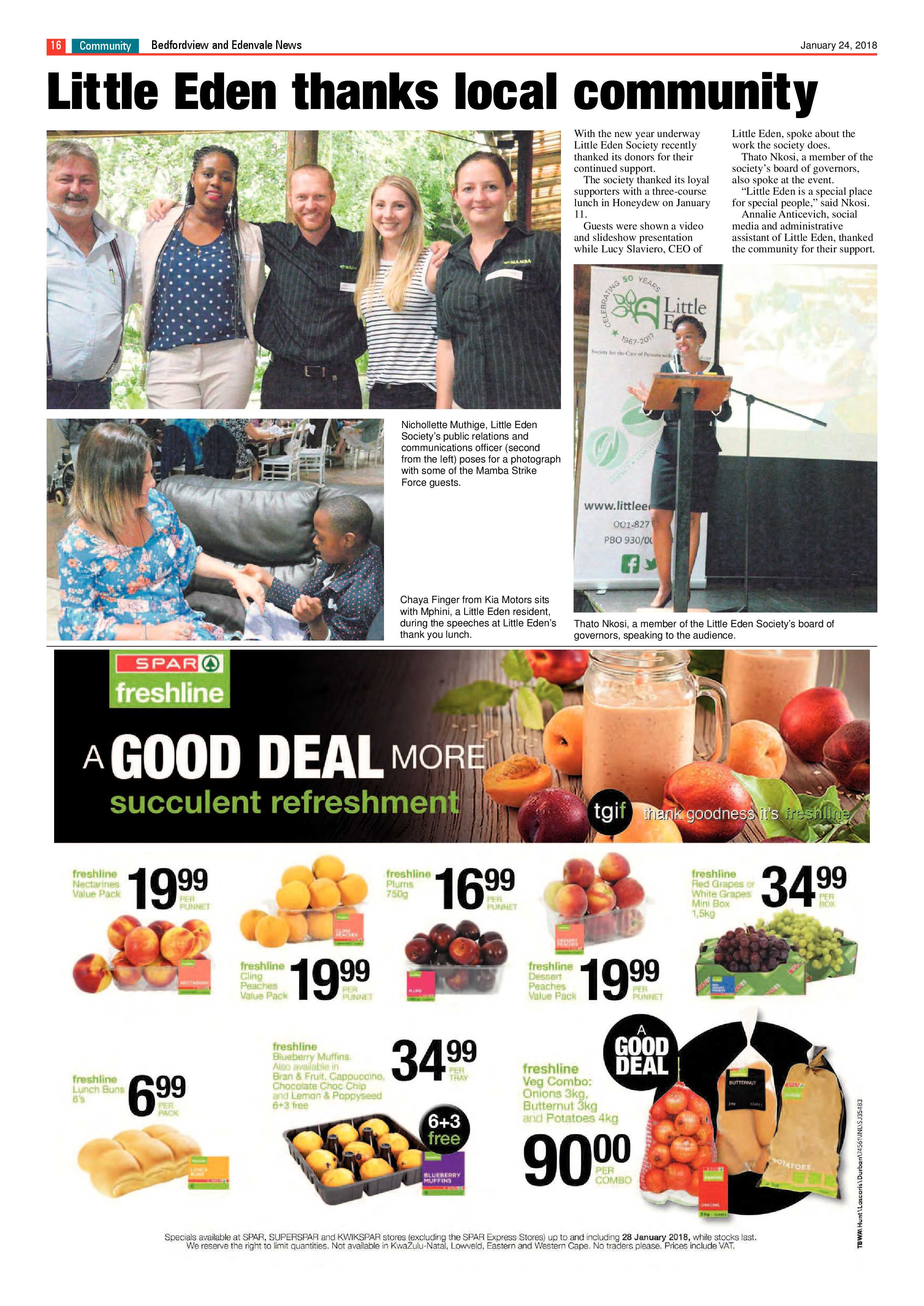 Bedfordview and Edenvale News 24 January 2018 page 16