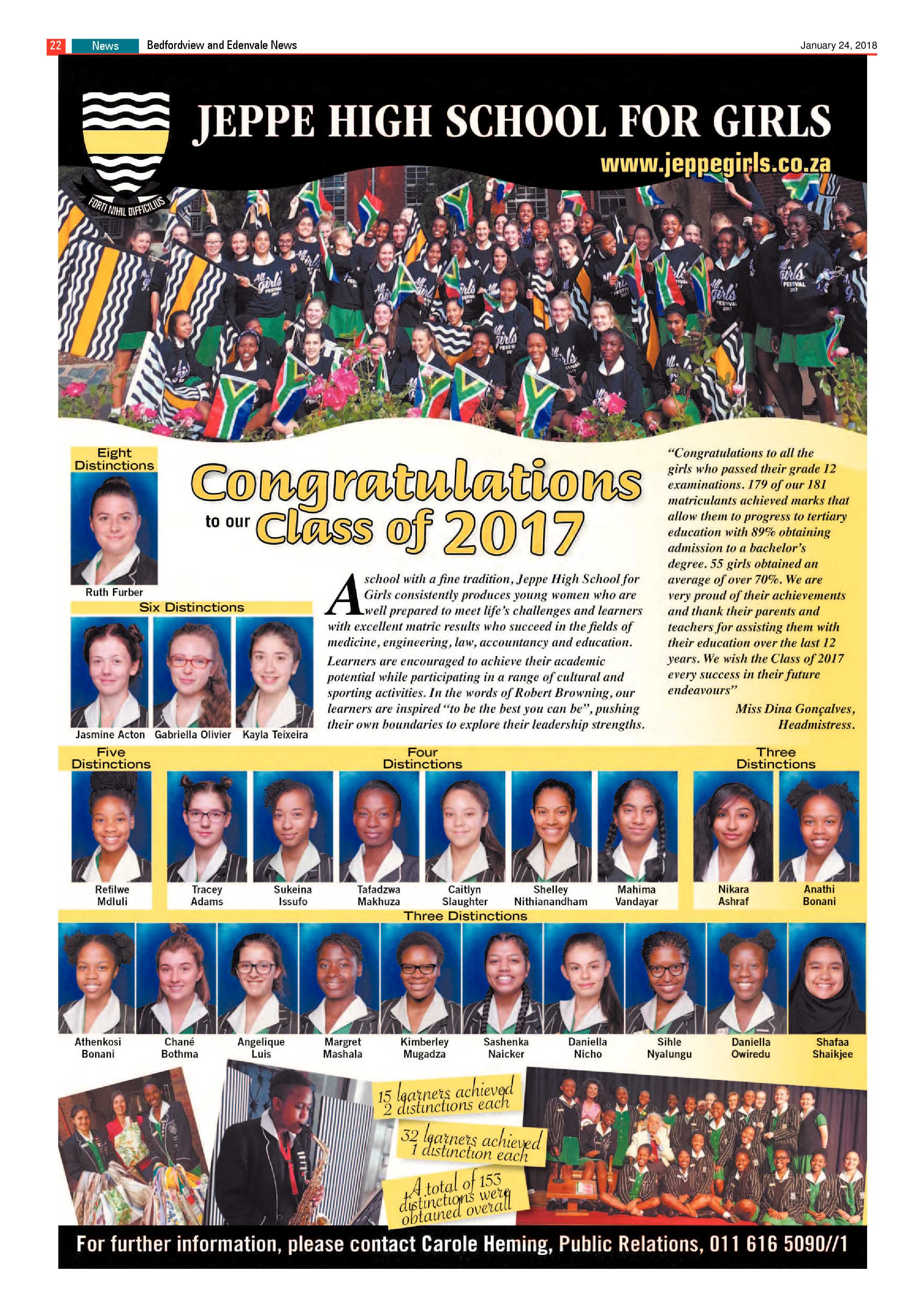 Bedfordview and Edenvale News 24 January 2018 page 22
