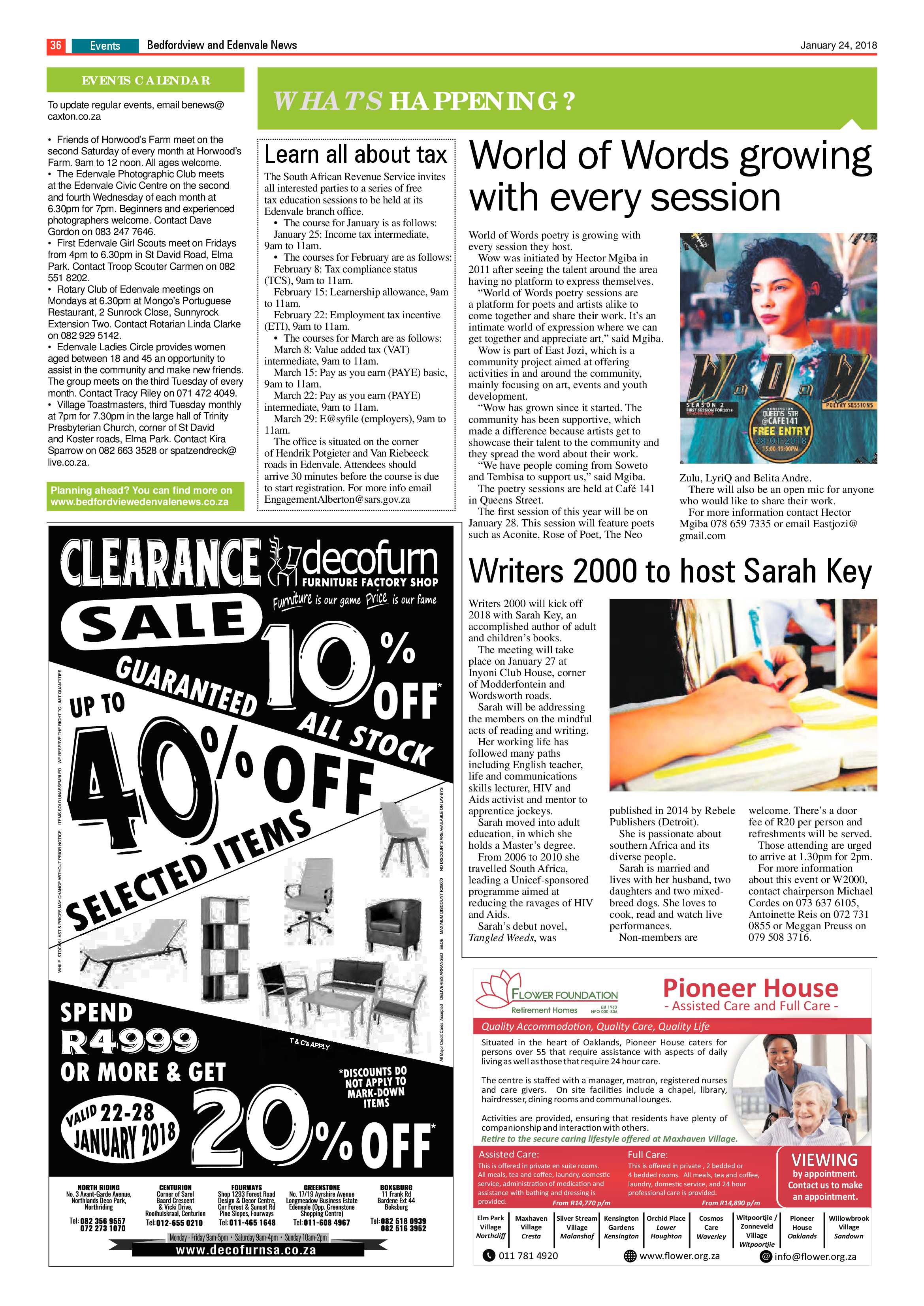 Bedfordview and Edenvale News 24 January 2018 page 36
