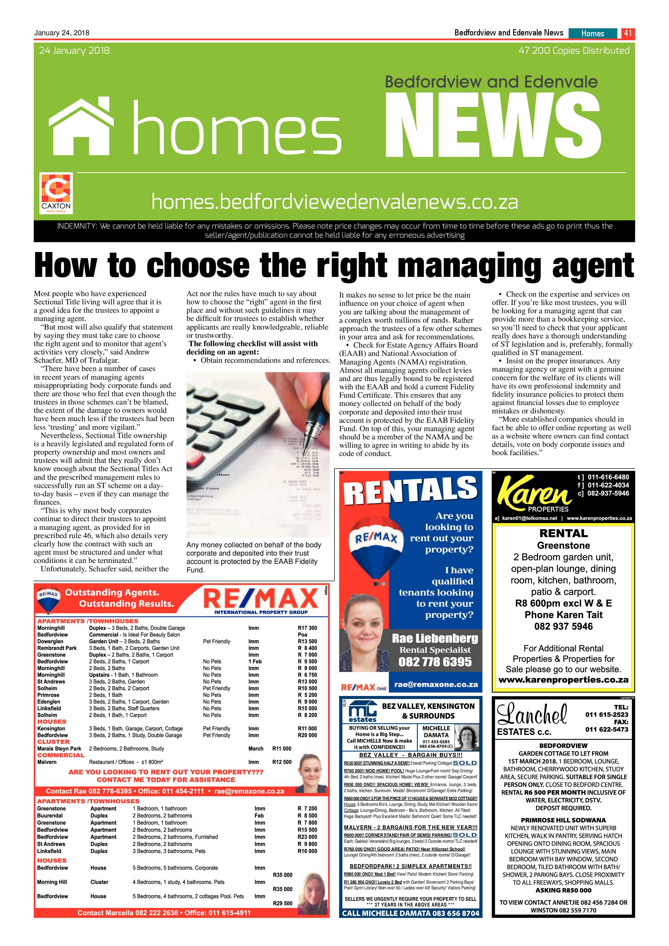 Bedfordview and Edenvale News 24 January 2018 page 41