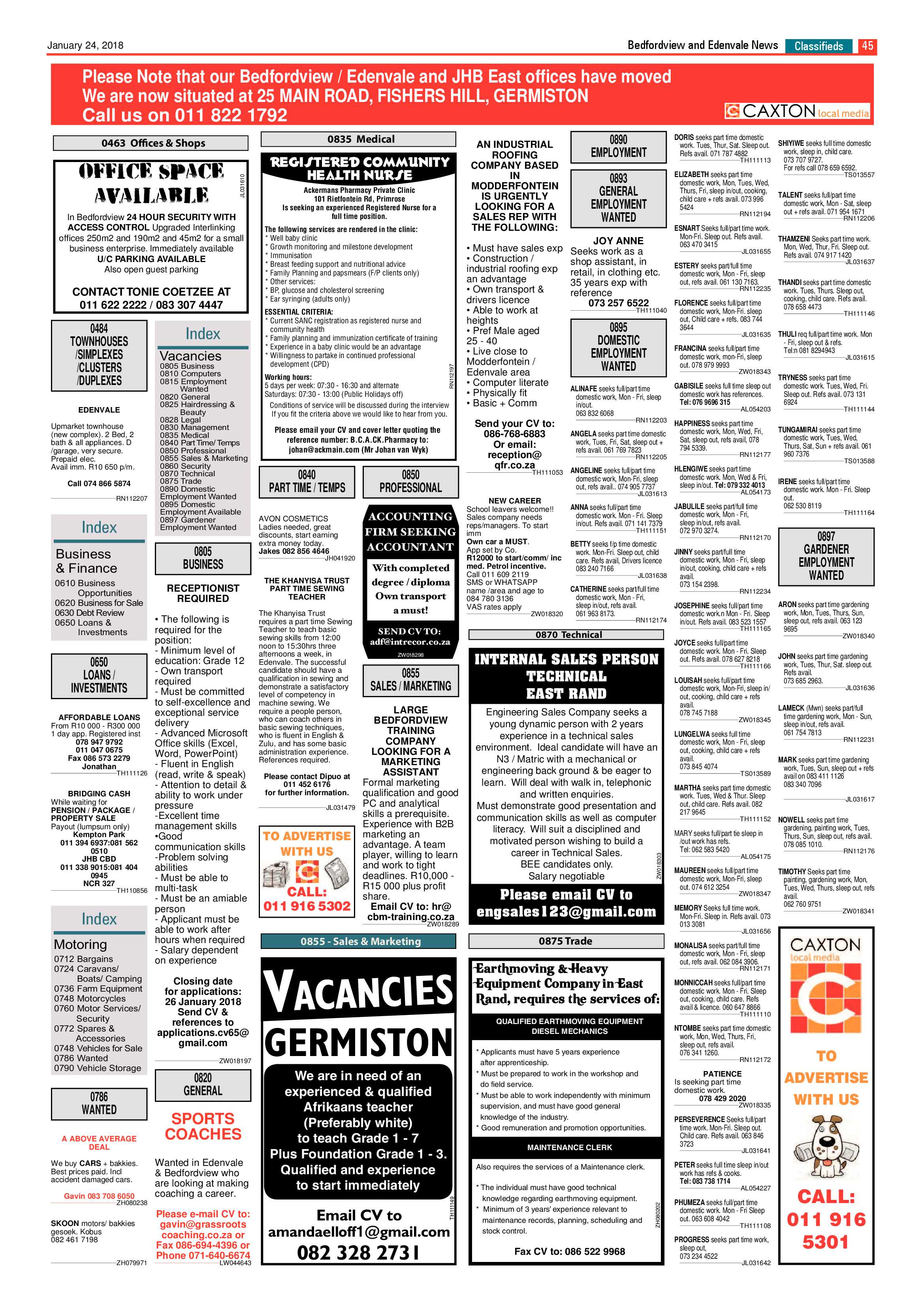 Bedfordview and Edenvale News 24 January 2018 page 45