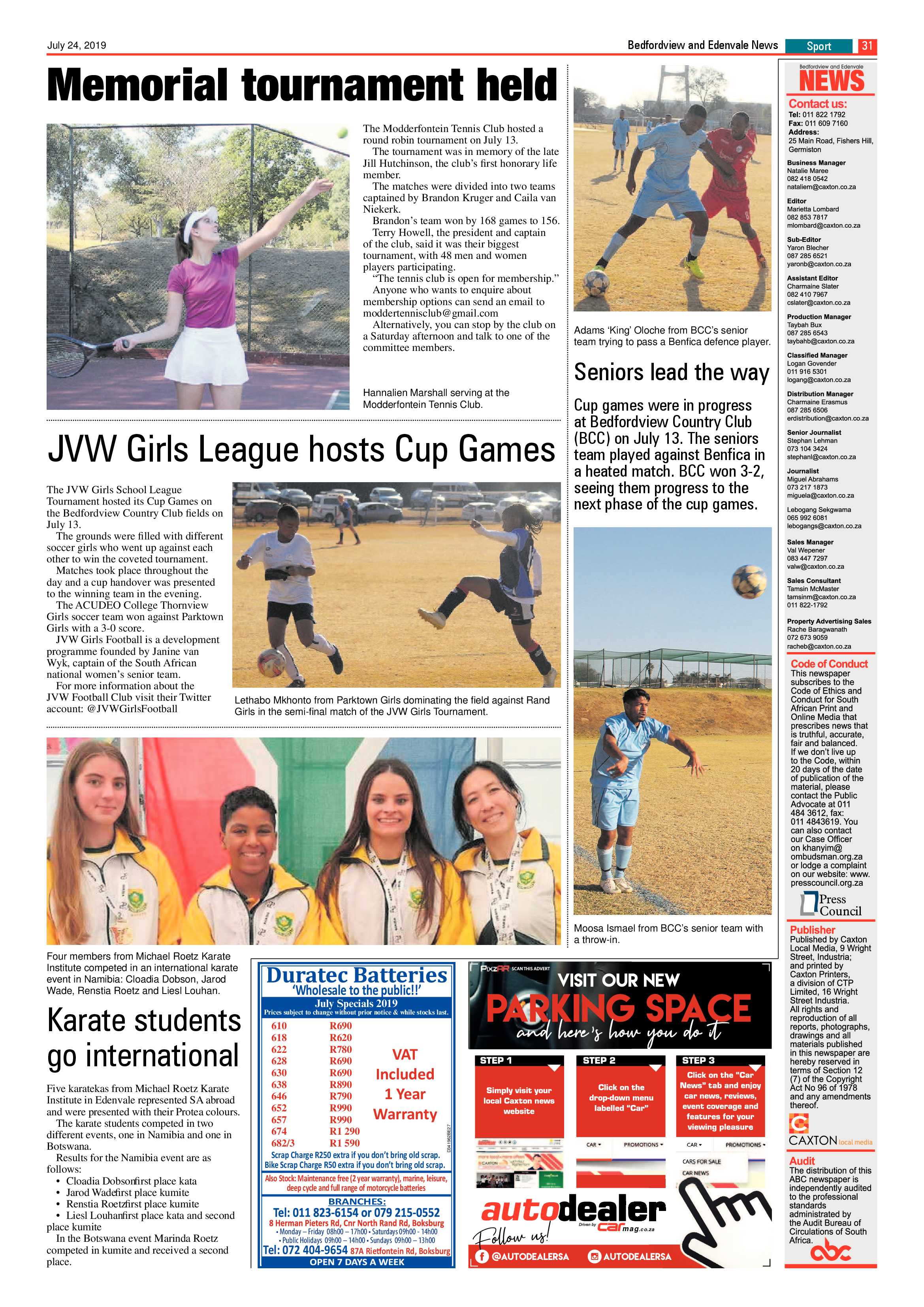 Bedfordview and Edenvale News 24 July 2019 page 31