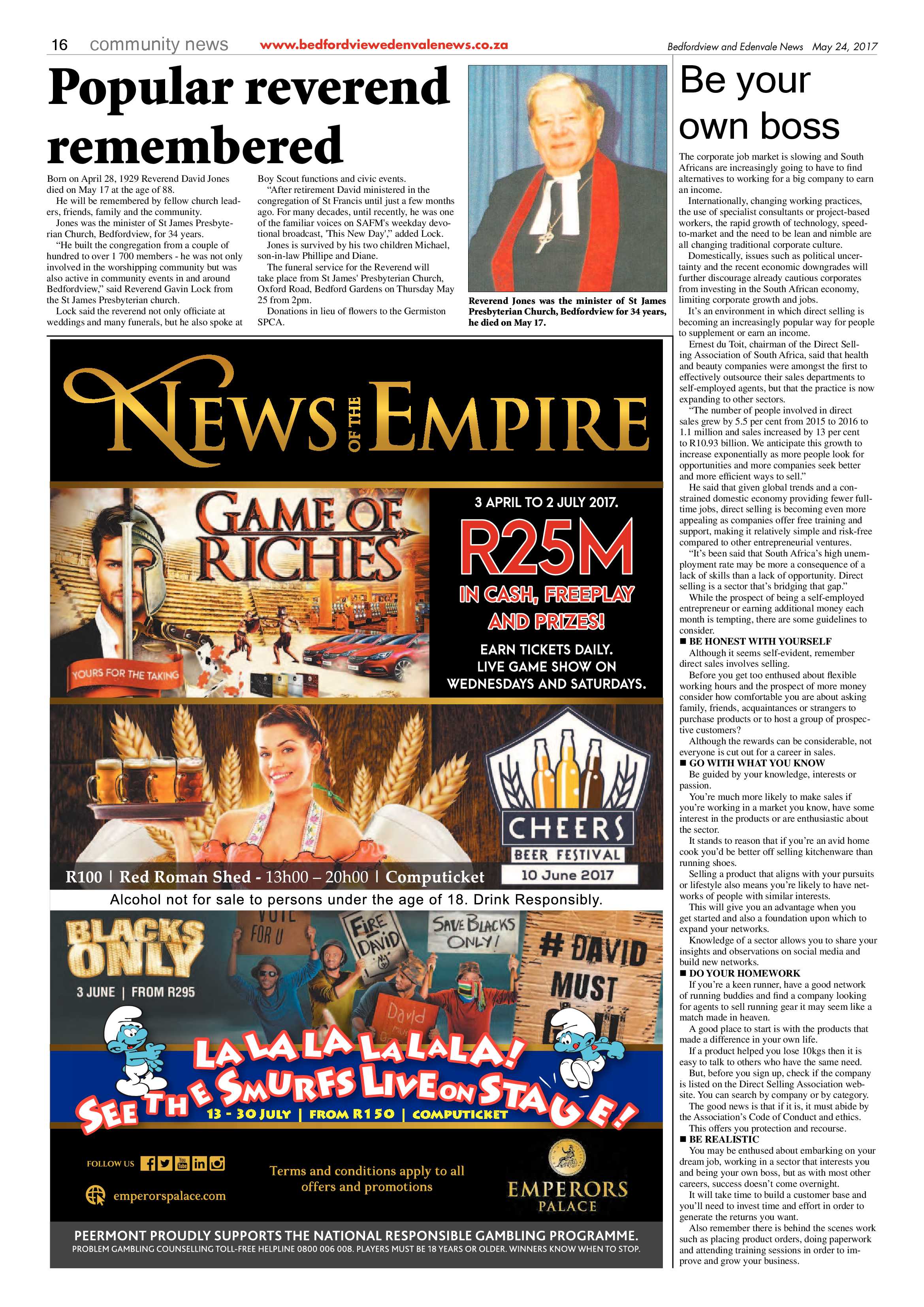 Bedfordview and Edenvale News 24 May 2017 page 16