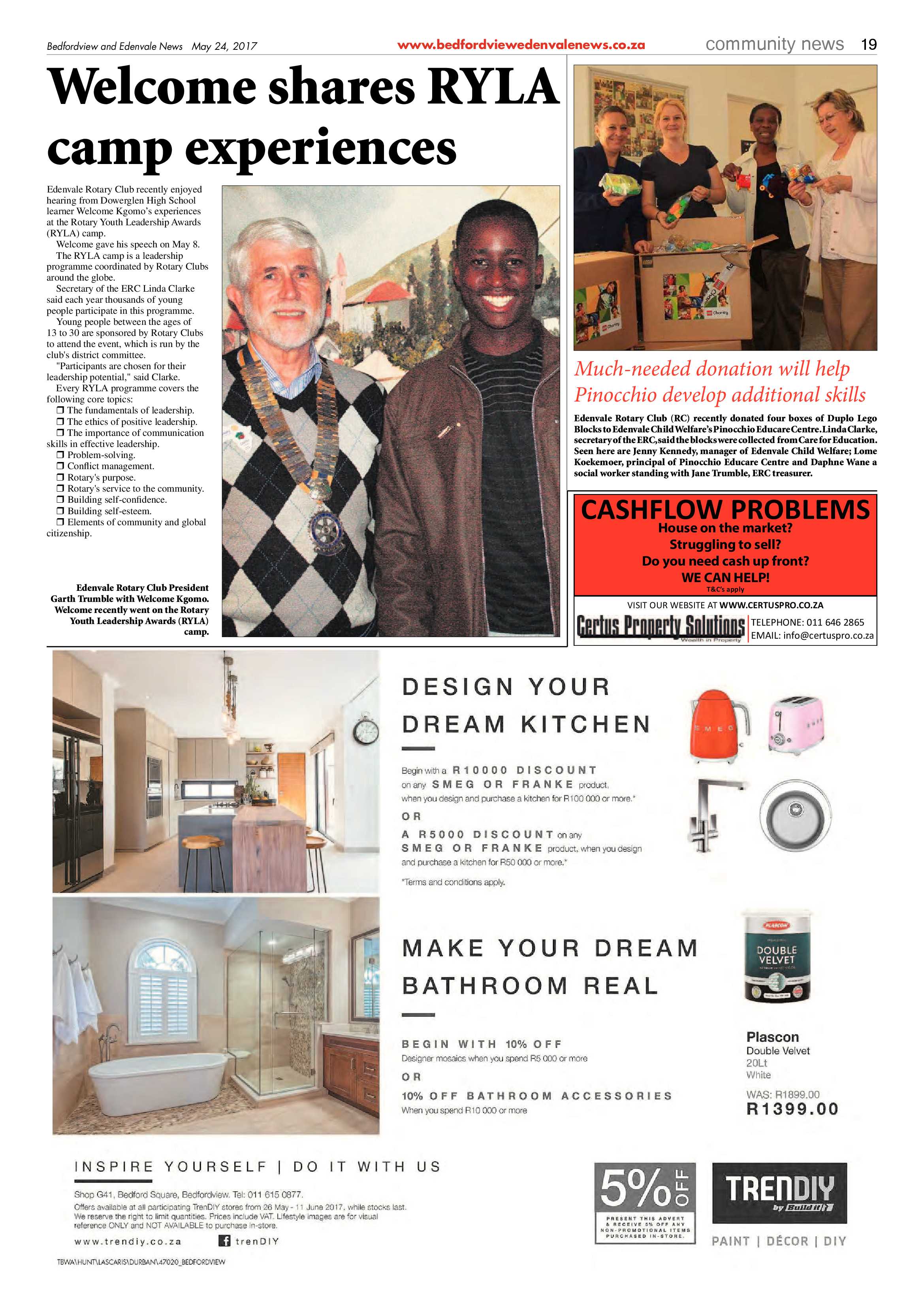 Bedfordview and Edenvale News 24 May 2017 page 19