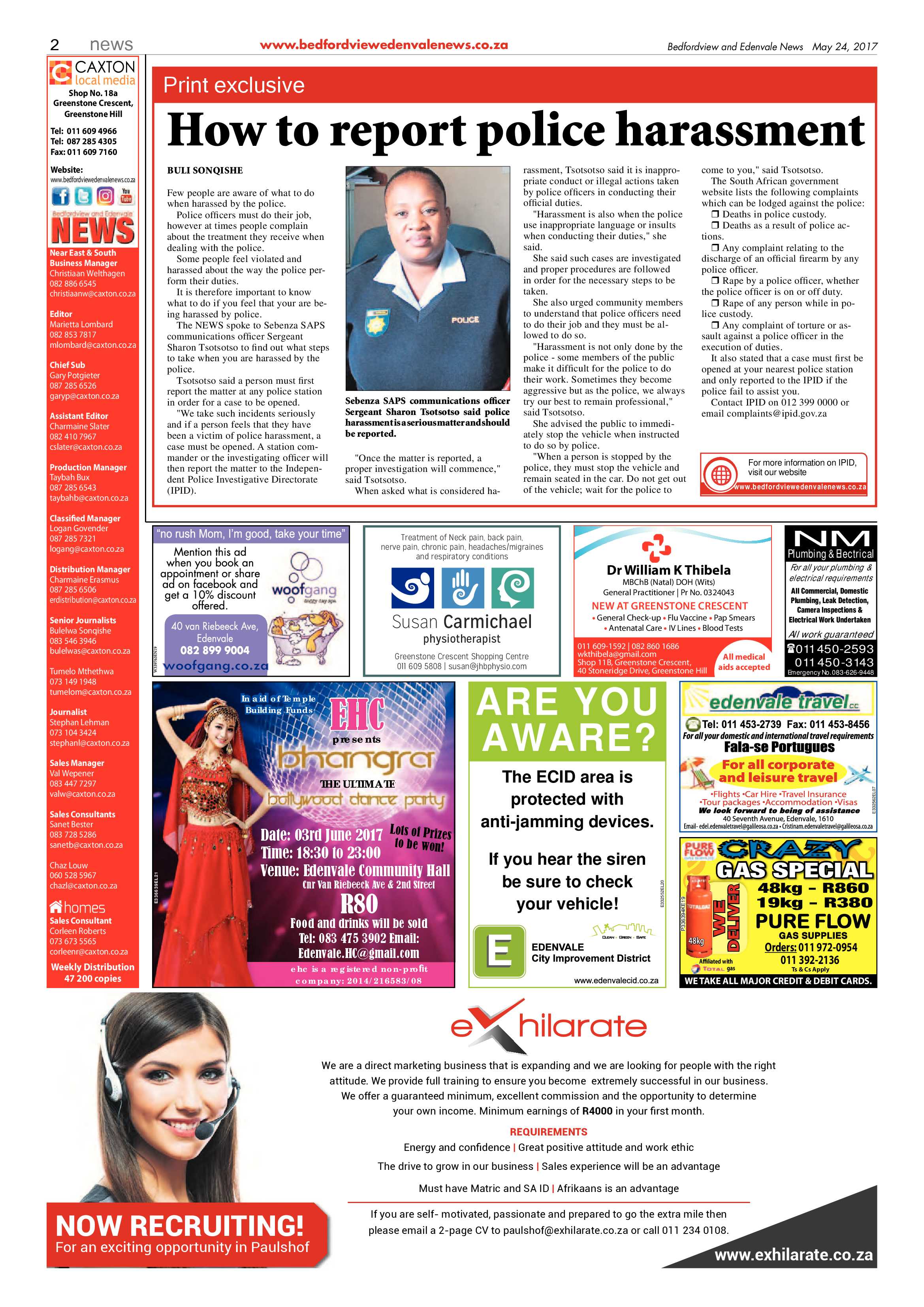 Bedfordview and Edenvale News 24 May 2017 page 2