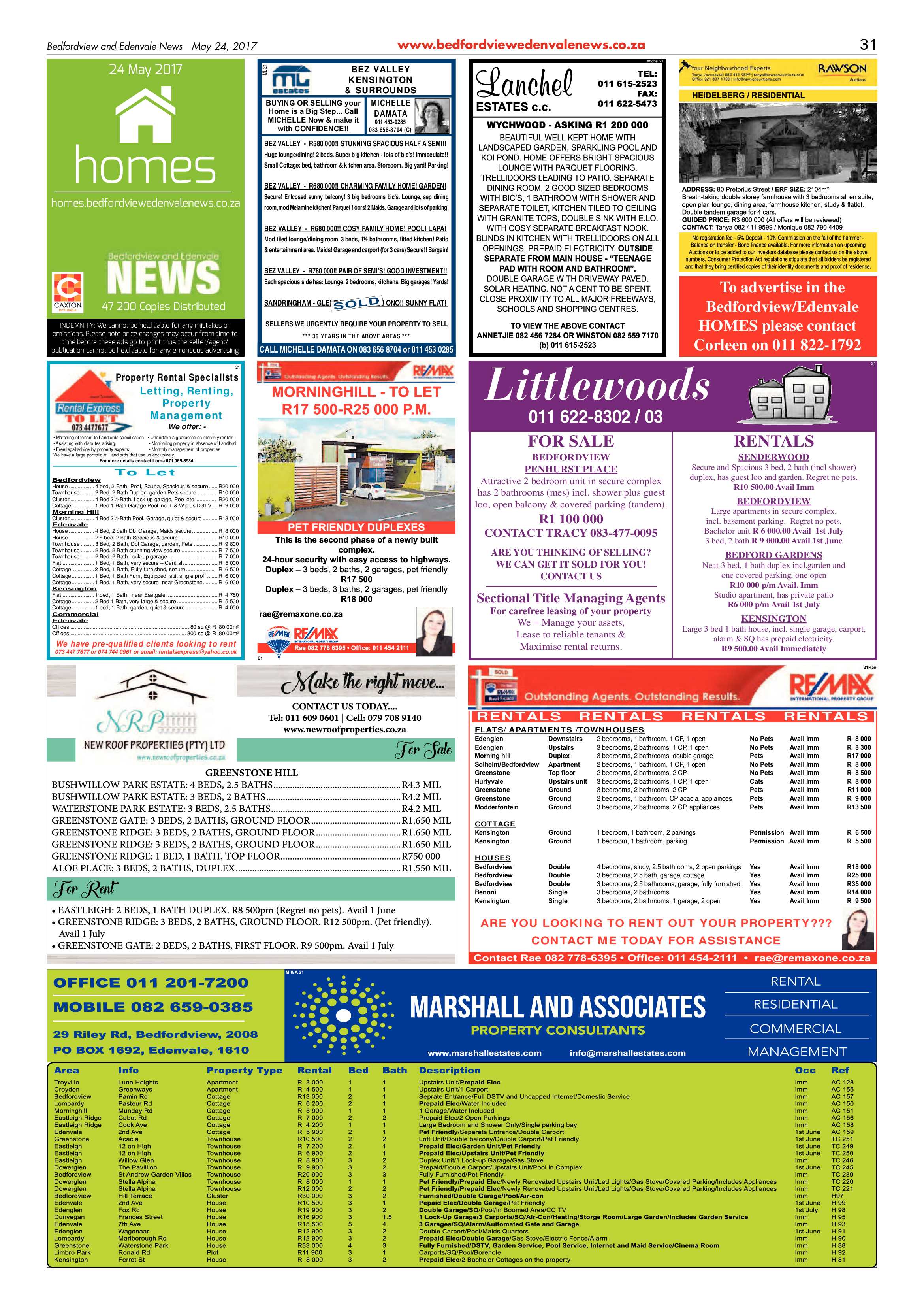 Bedfordview and Edenvale News 24 May 2017 page 31