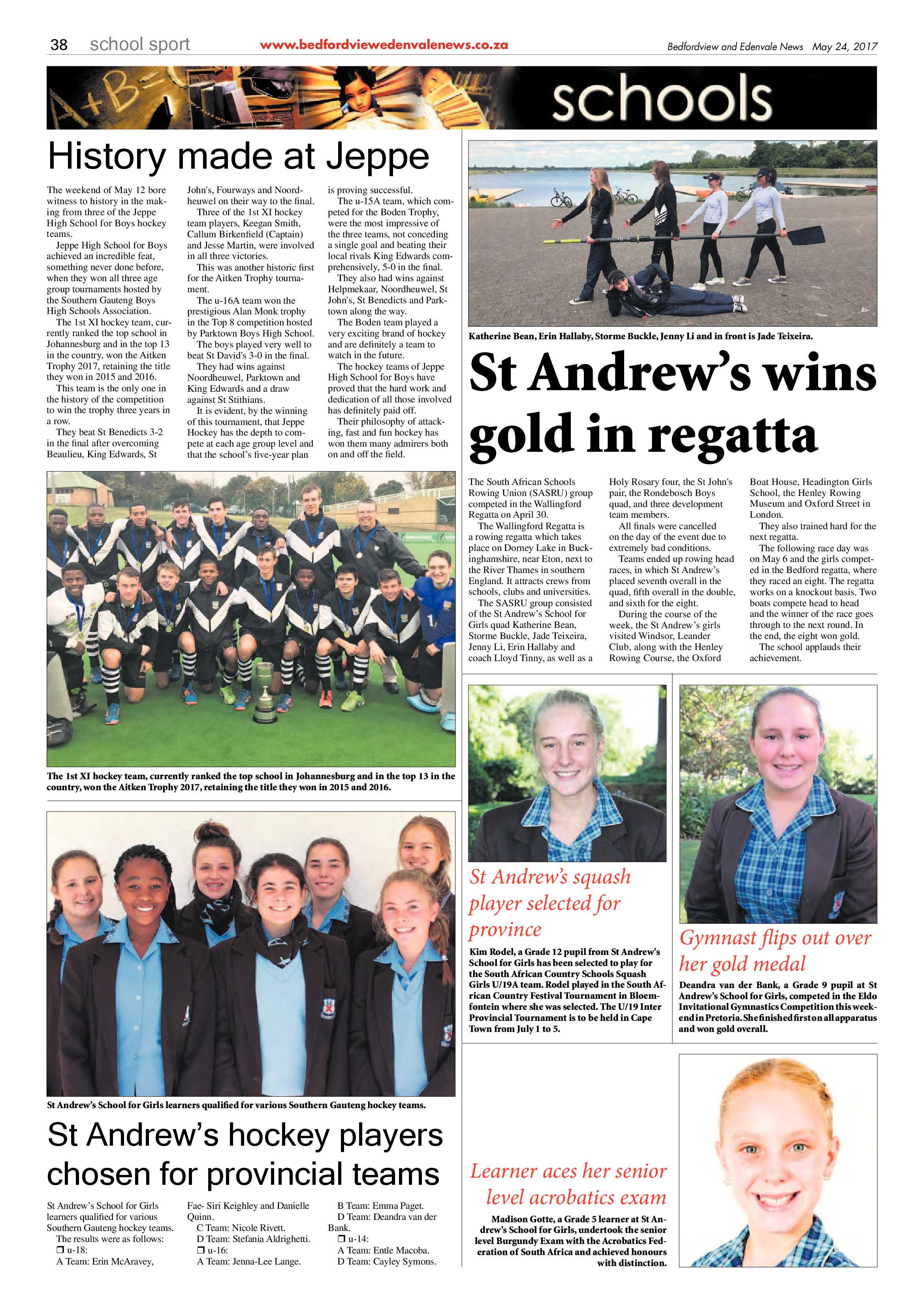 Bedfordview and Edenvale News 24 May 2017 page 38