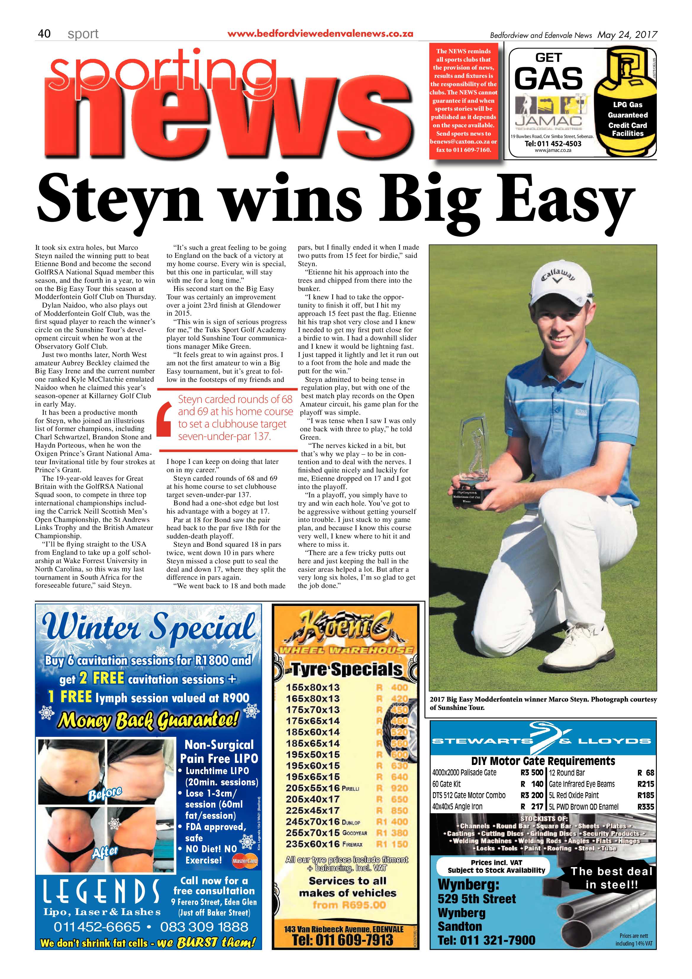 Bedfordview and Edenvale News 24 May 2017 page 40