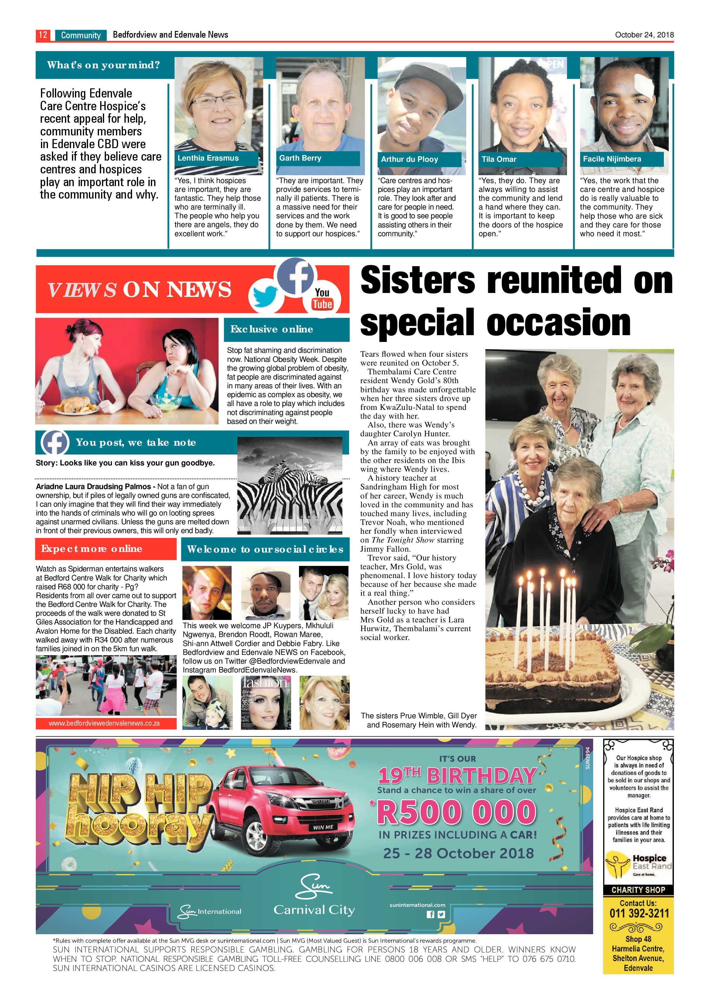 Bedfordview and Edenvale News 24 October 2018 page 12