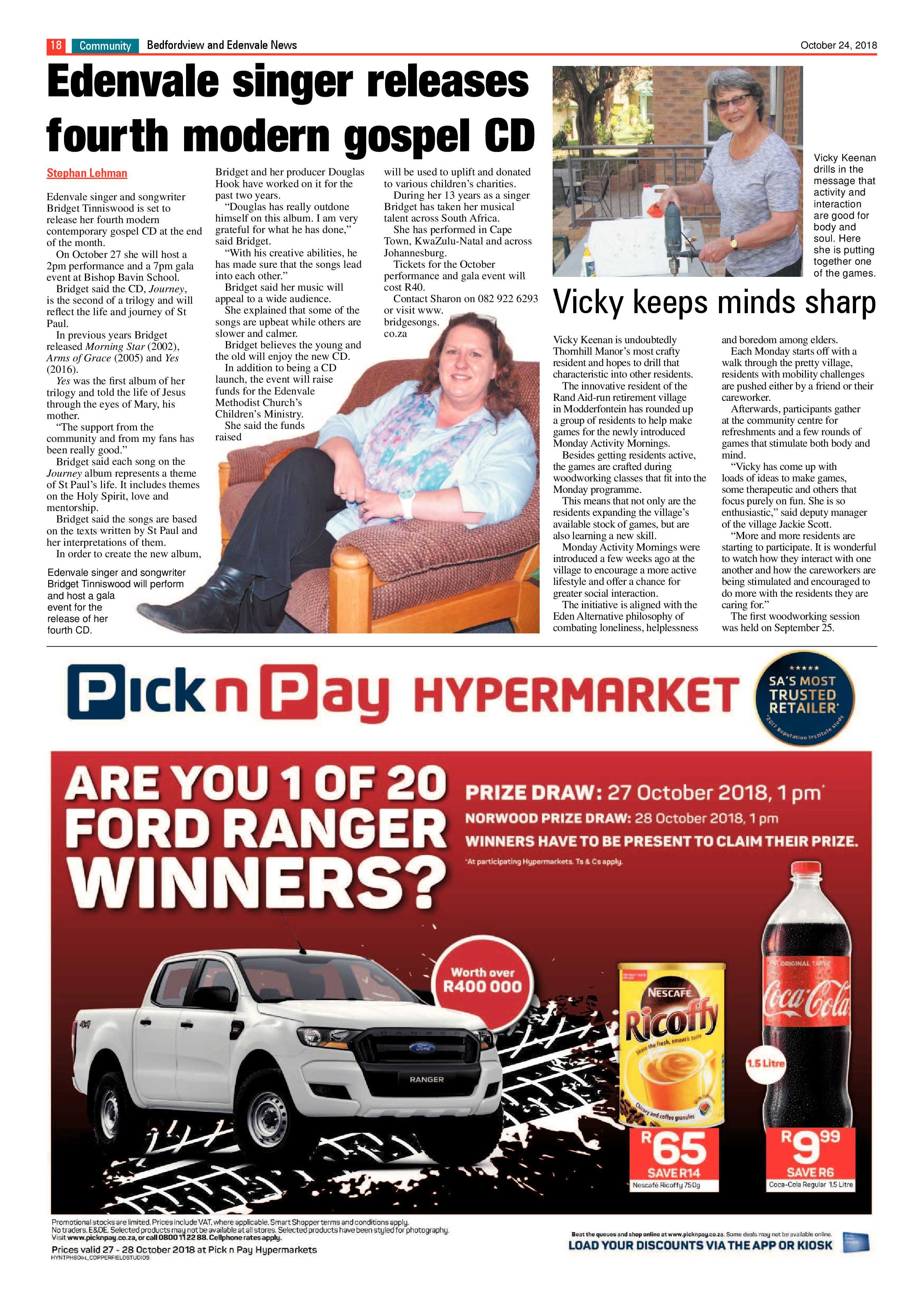 Bedfordview and Edenvale News 24 October 2018 page 18
