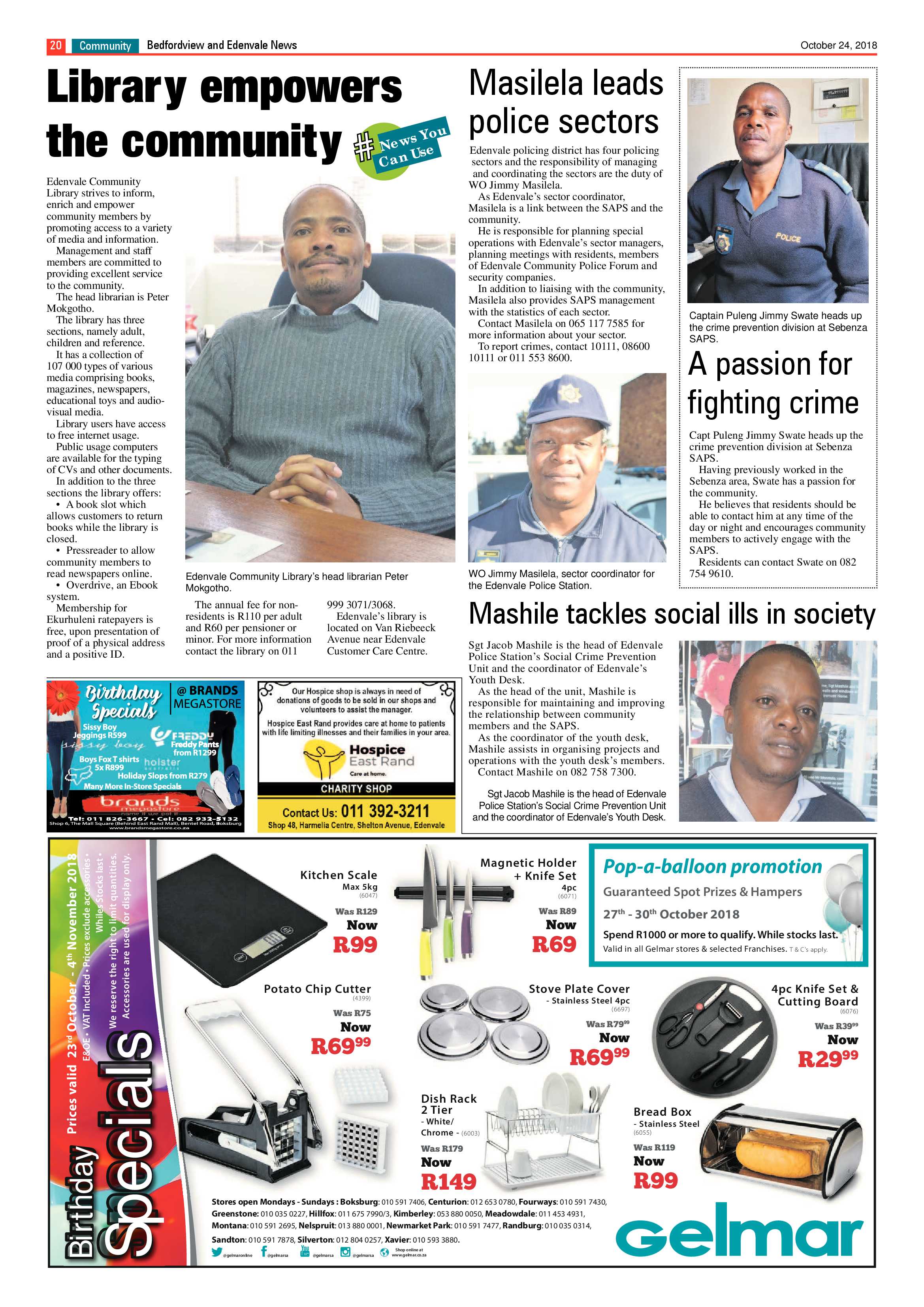 Bedfordview and Edenvale News 24 October 2018 page 20