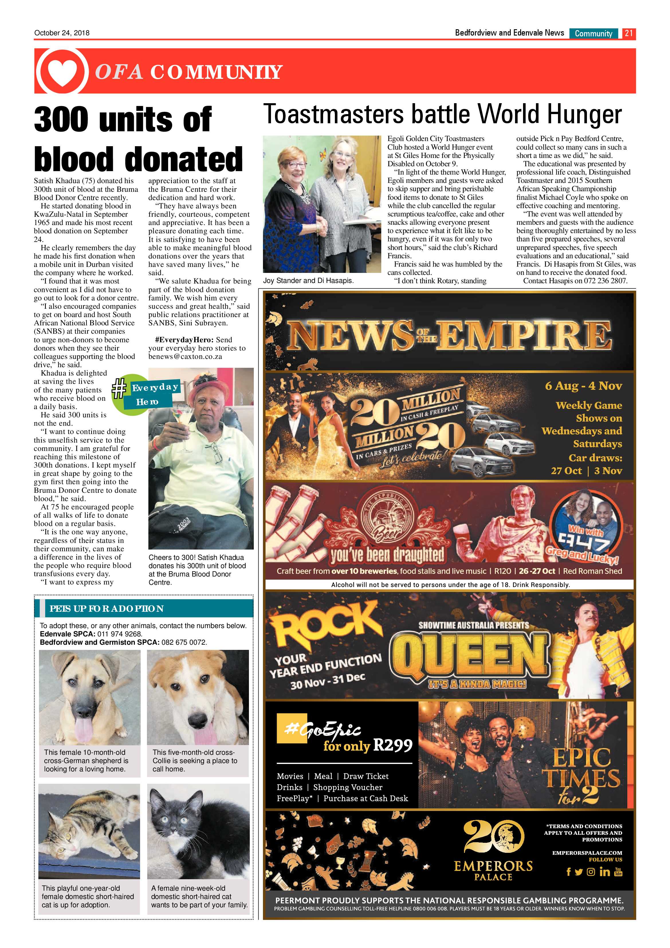Bedfordview and Edenvale News 24 October 2018 page 21