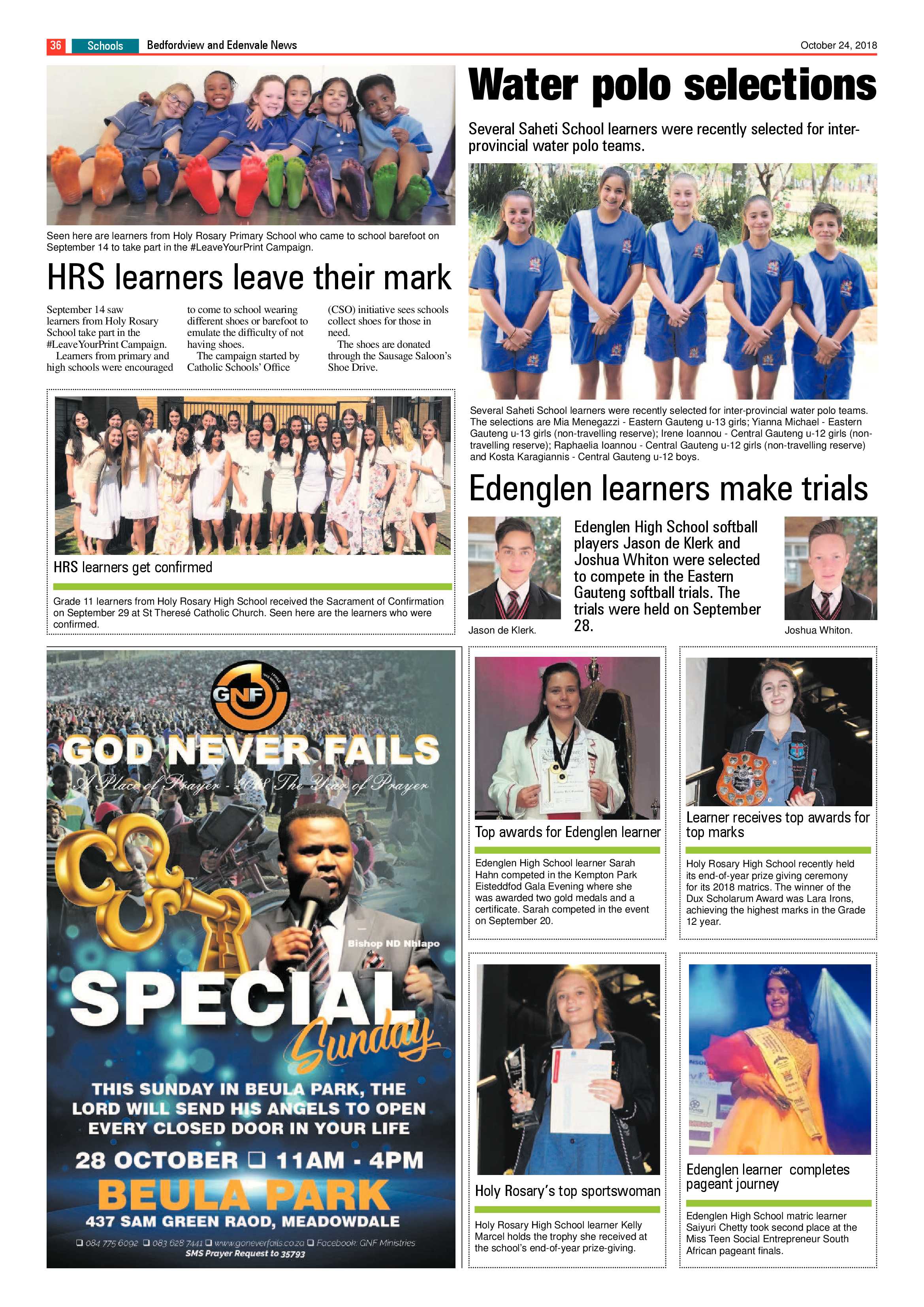 Bedfordview and Edenvale News 24 October 2018 page 36