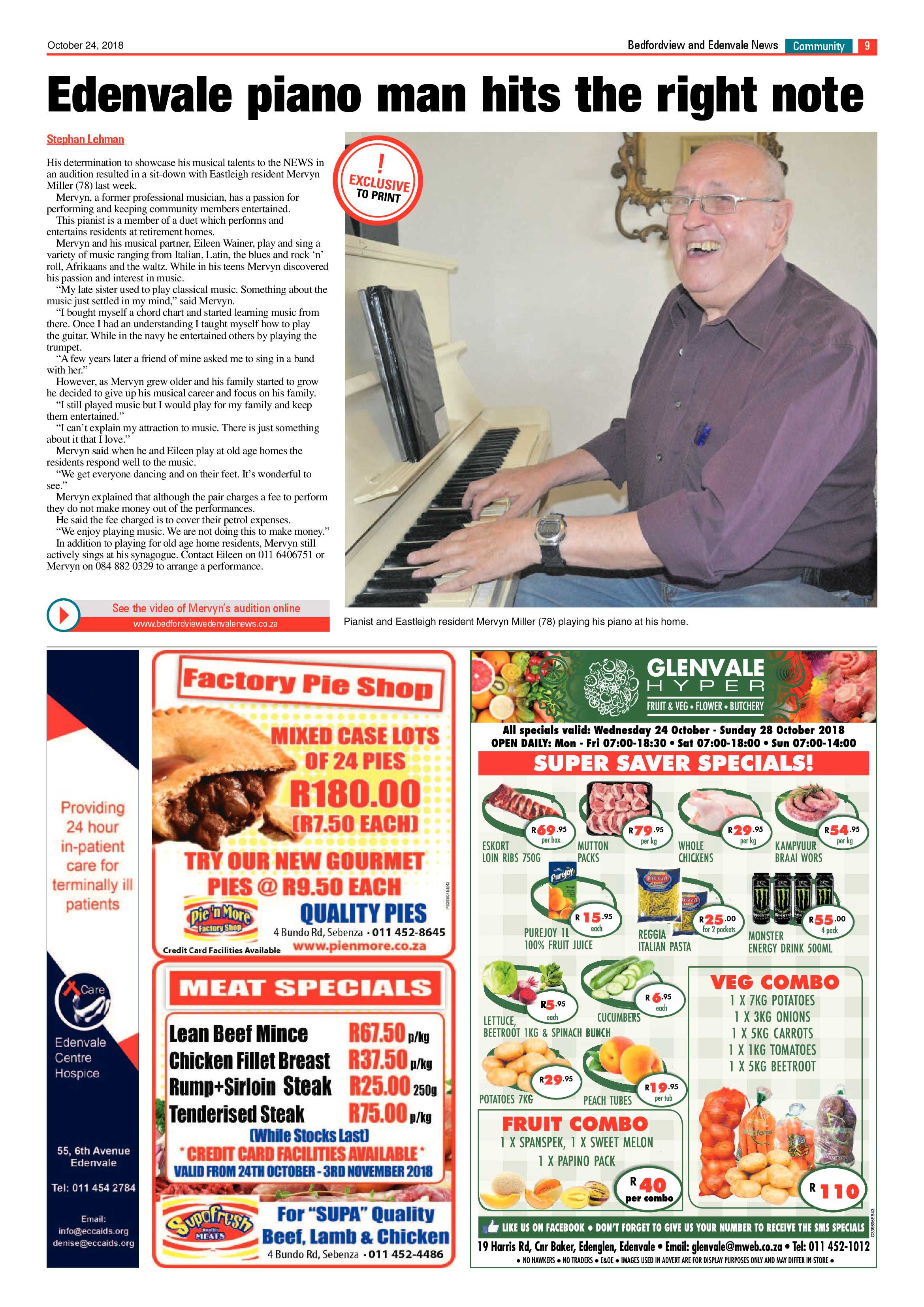 Bedfordview and Edenvale News 24 October 2018 page 9