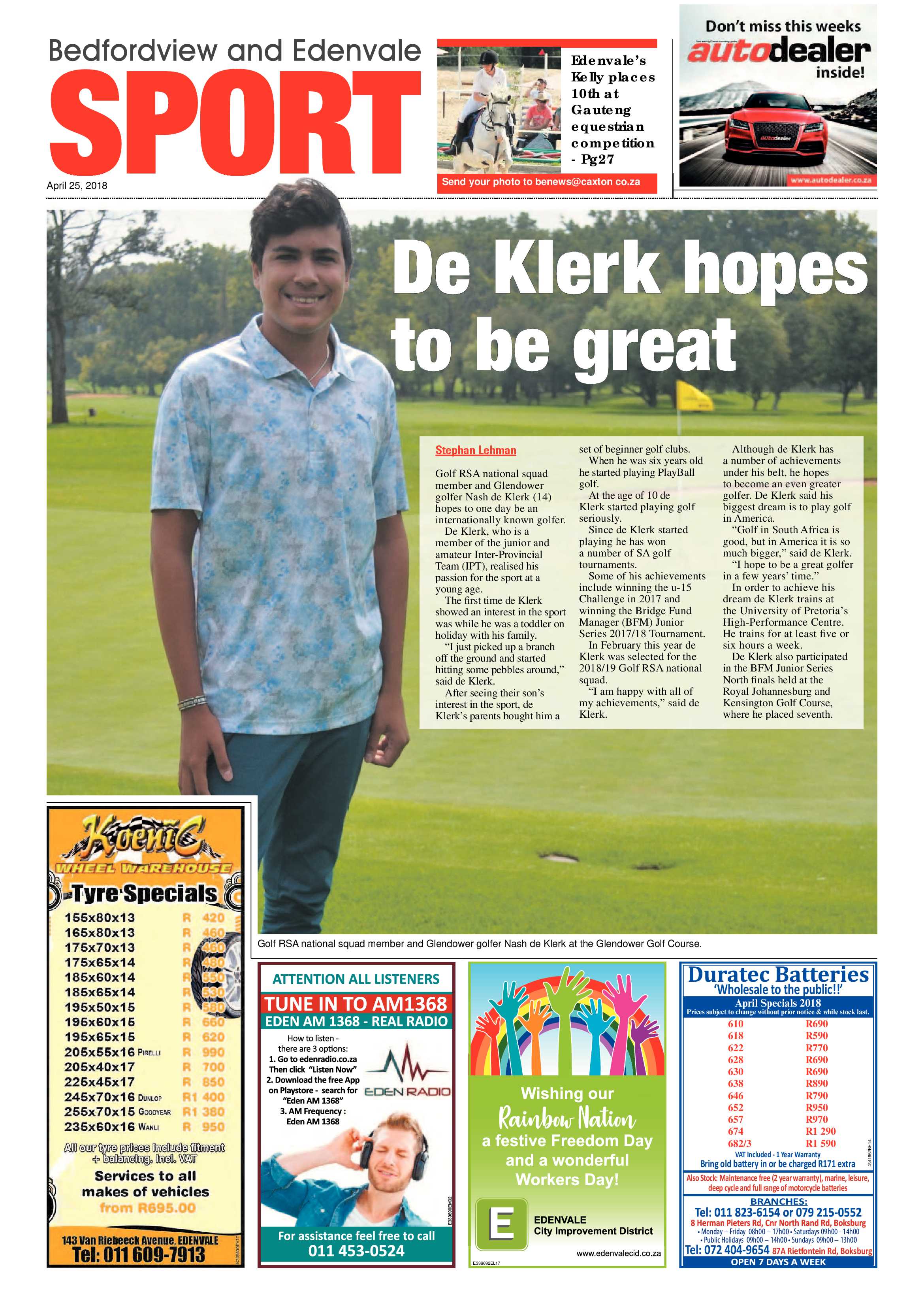 Bedfordview and Edenvale News 25 April 2018 page 28