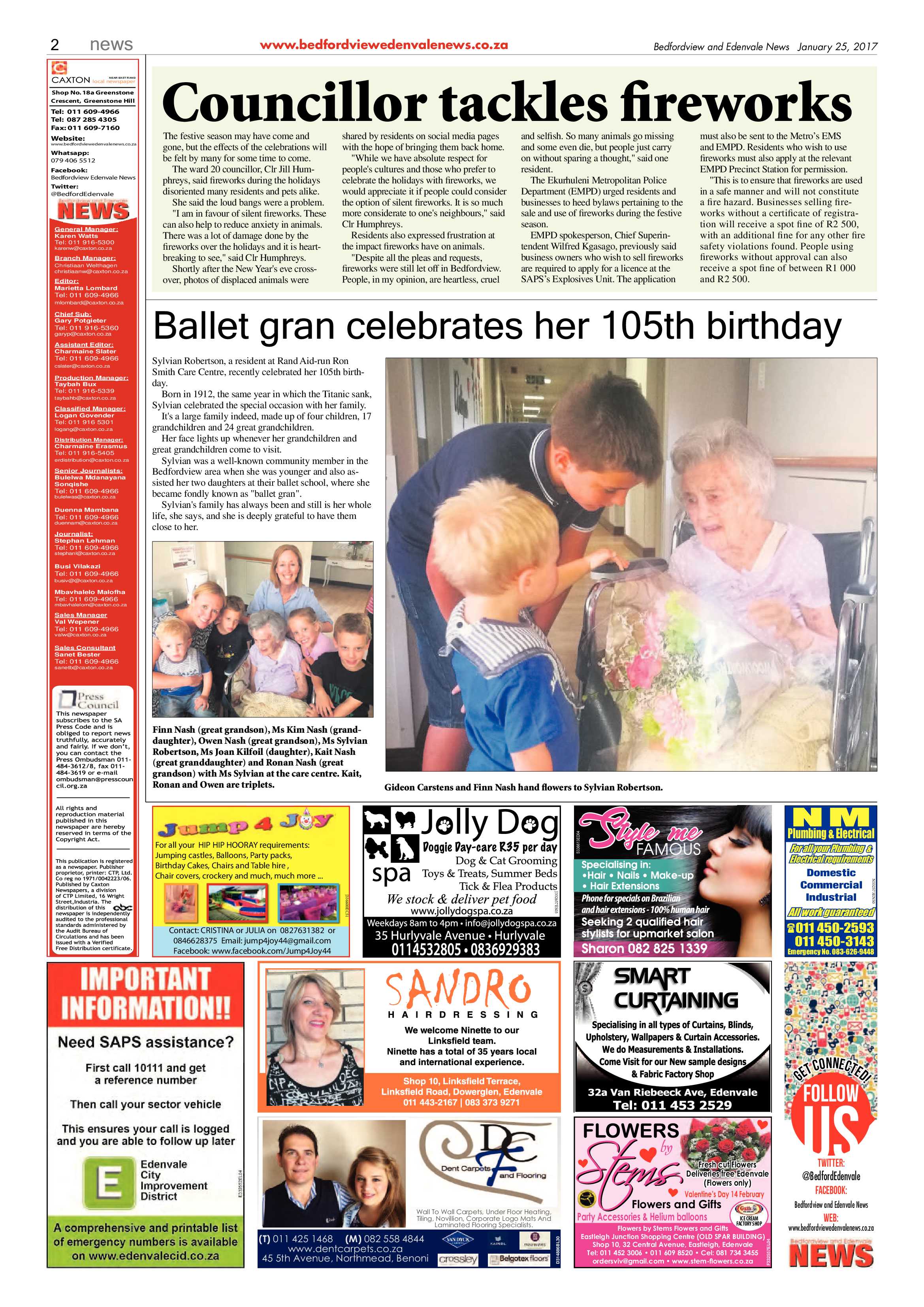 Bedfordview and Edenvale News 25 January 2017 page 2