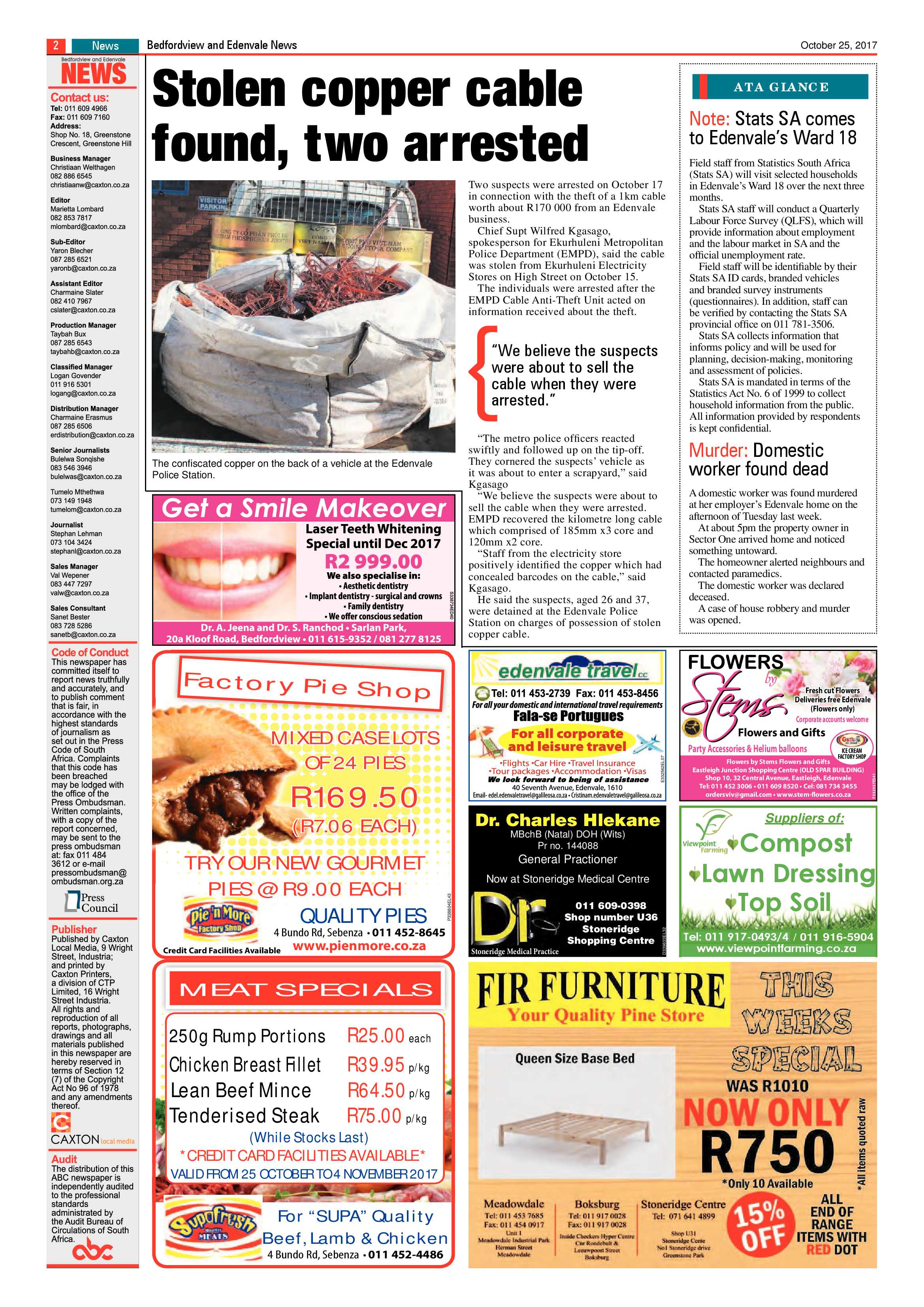 Bedfordview and Edenvale News 25 October 2017 page 2