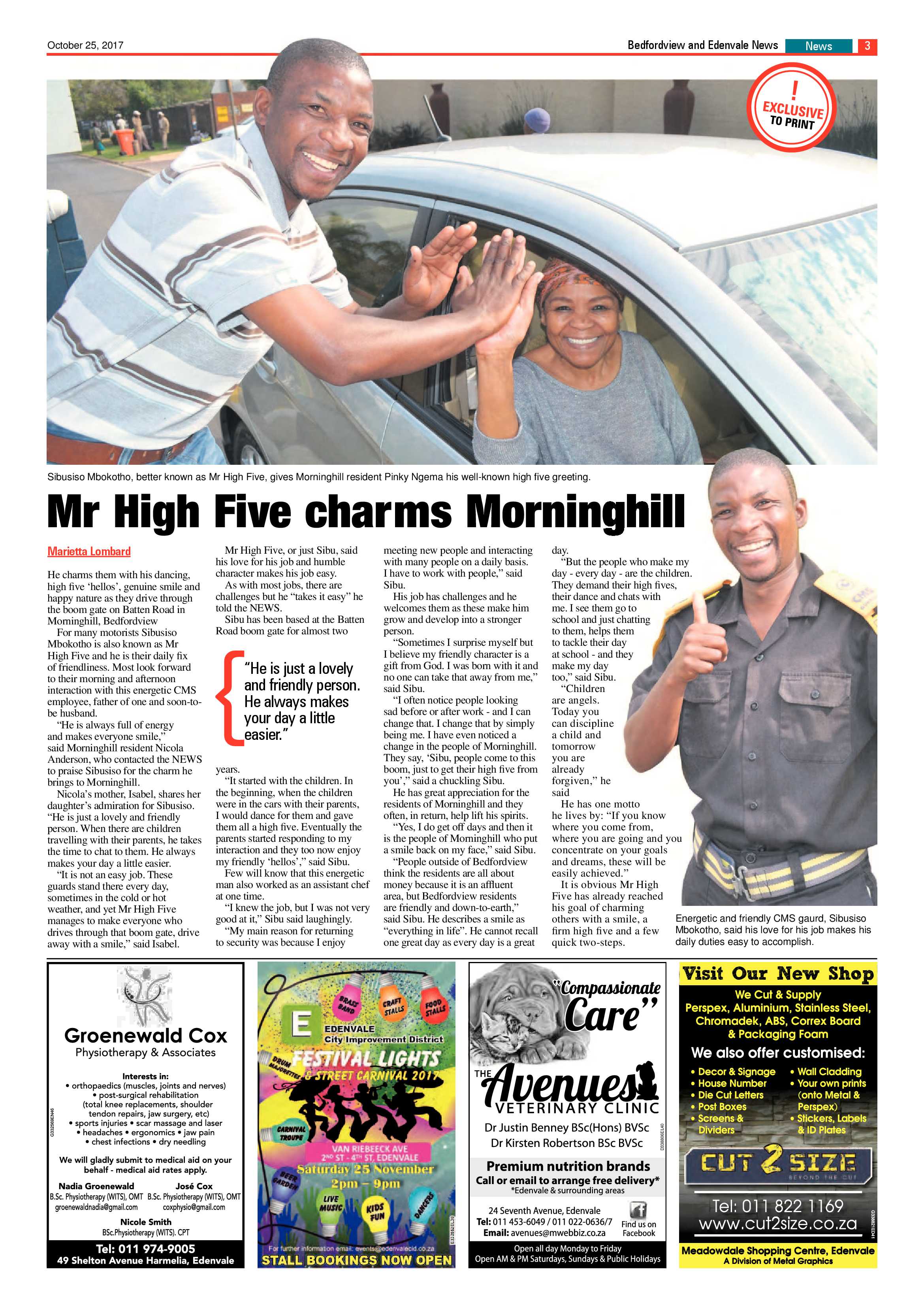 Bedfordview and Edenvale News 25 October 2017 page 3