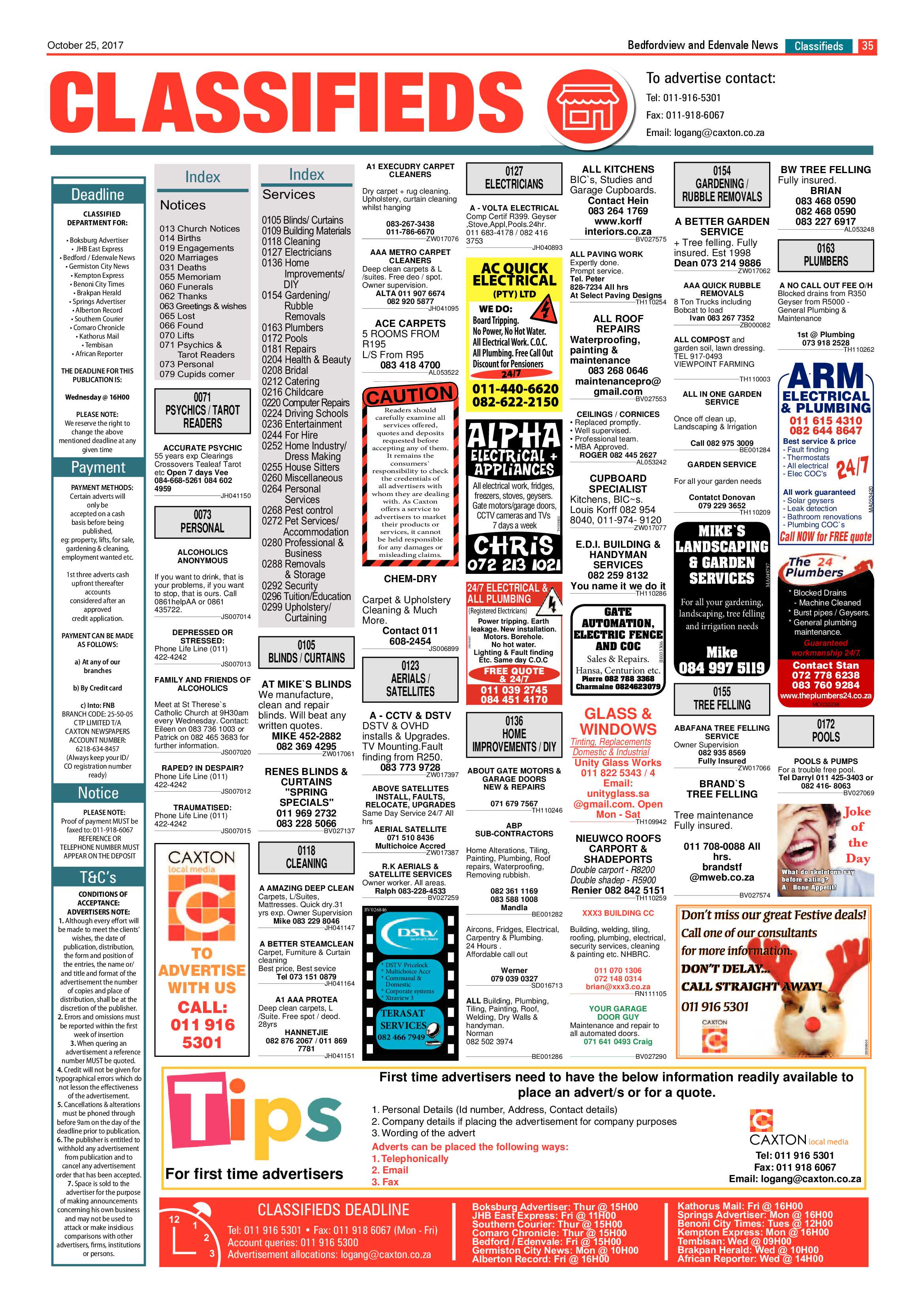 Bedfordview and Edenvale News 25 October 2017 page 35