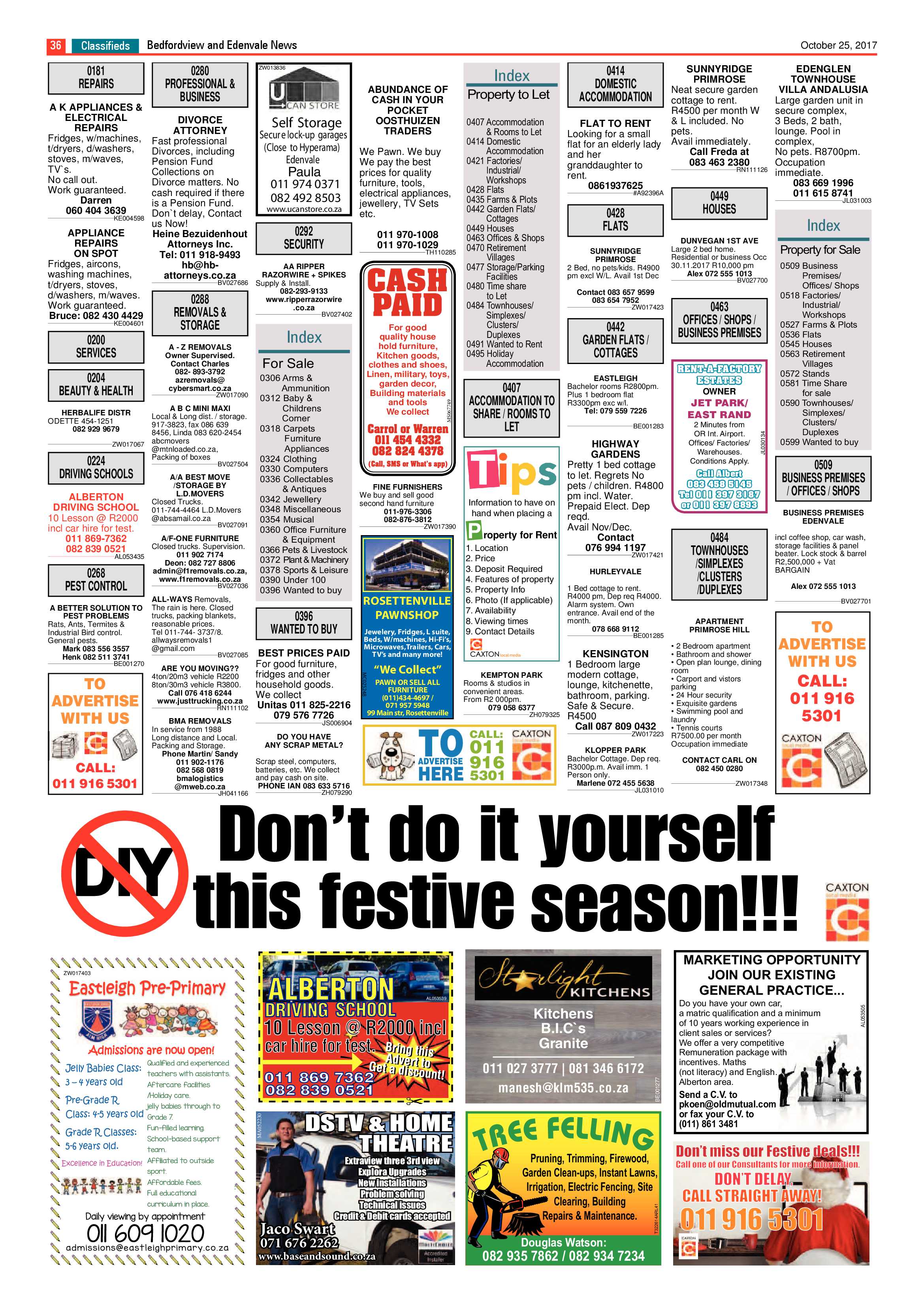 Bedfordview and Edenvale News 25 October 2017 page 36